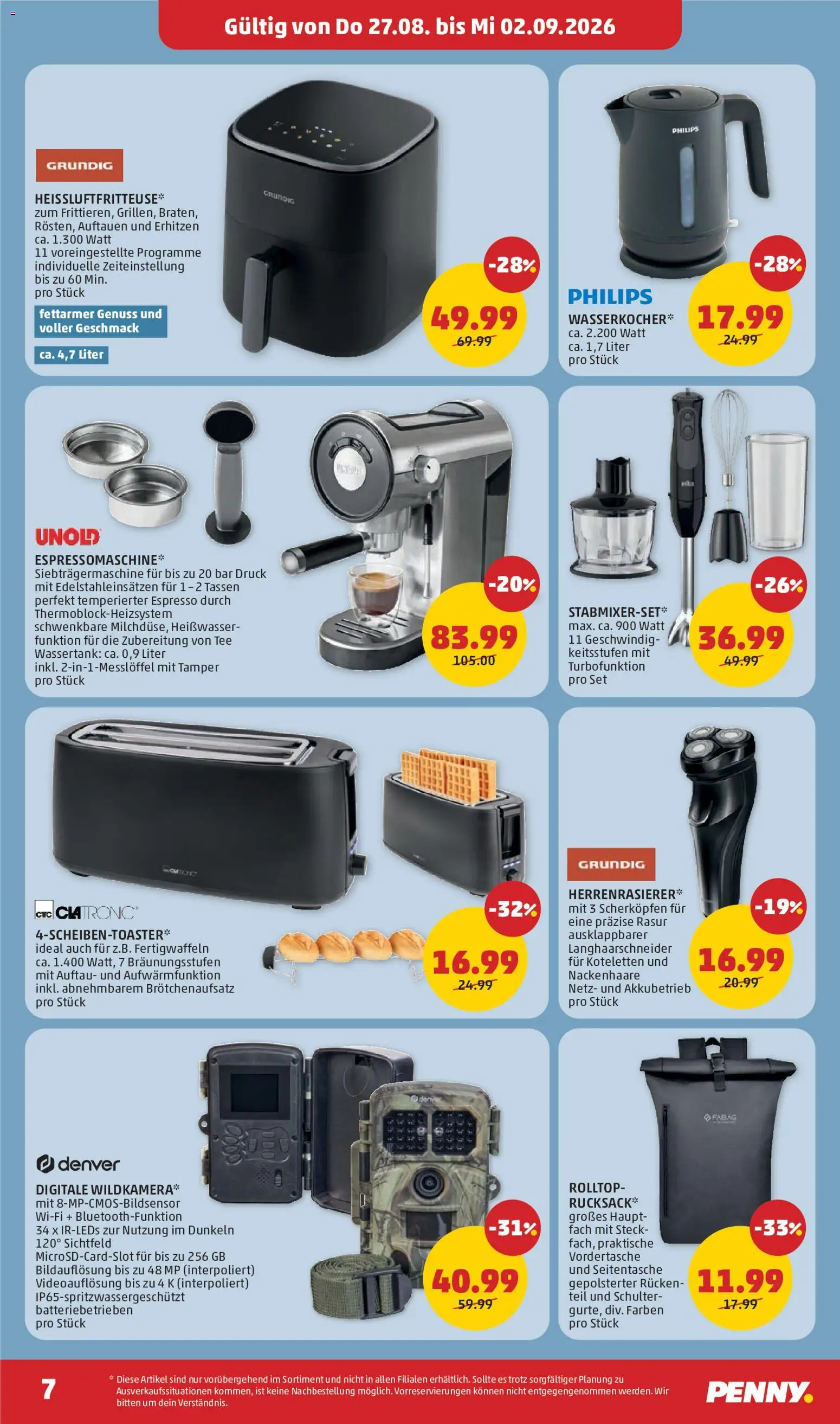 Penny Markt Eröffnung in 4490 St. Florian gültig ab 23.08.2026 | Seite: 7 | Produkte: Wasserkocher, Tee
