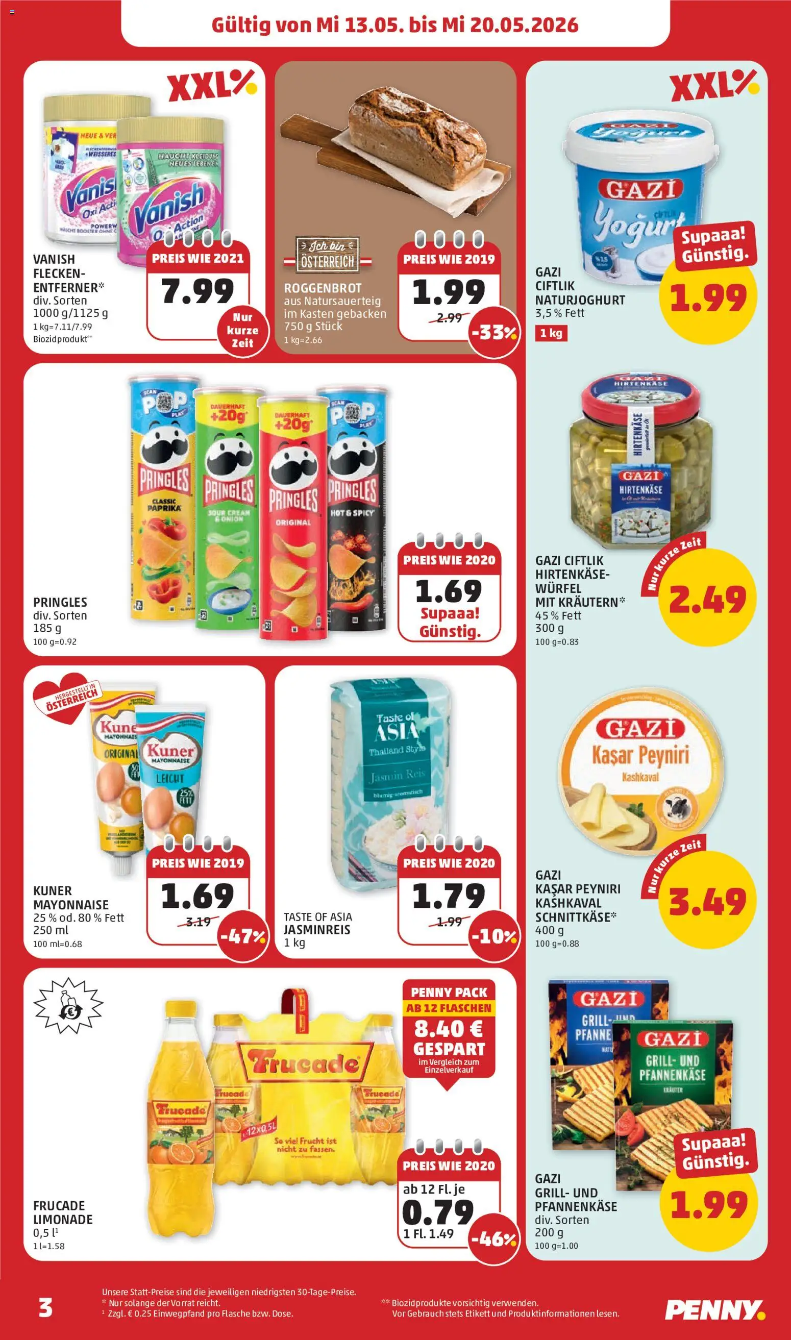 Penny Markt Flugblatt gültig ab 13.05.2026 | Seite: 3 | Produkte: Mayonnaise, Grill, Reis