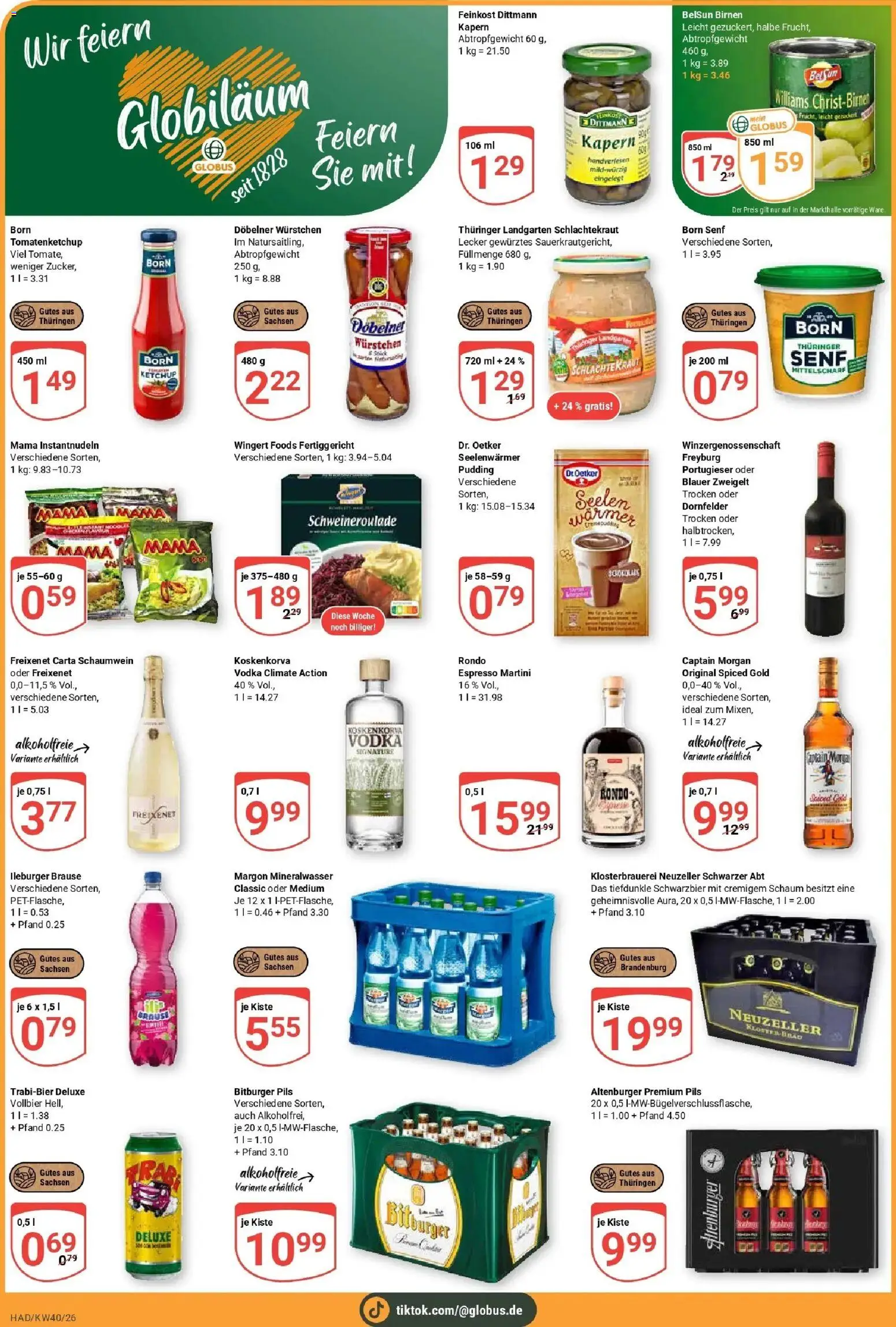 Globus Prospekt Halle (saale) (ab 28.09.2026) » Angebote online | Seite: 4 | Produkte: Martini, Pudding, Mineralwasser, Kraut