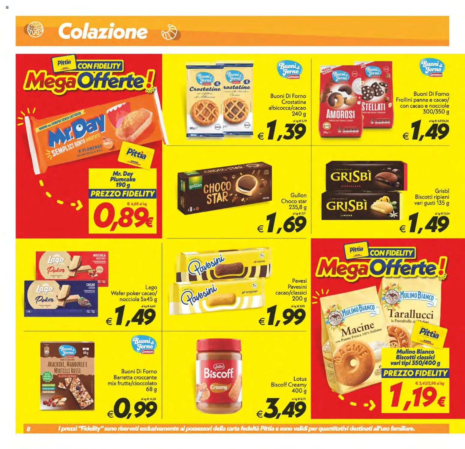 Volantino SuperConveniente del 01/09/2026 | Pagina: 8 | Prodotti: Biscotti, Nocciole, Mirtilli, Cacao