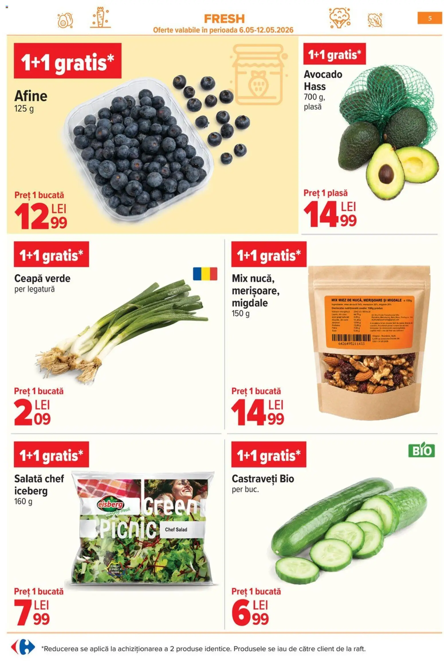 Noul catalog Carrefour – valabil de la 06.05.2026 | Pagină: 8 | Produse: Şerit ödül, Castraveți, Salată, Çocuk sutyeni