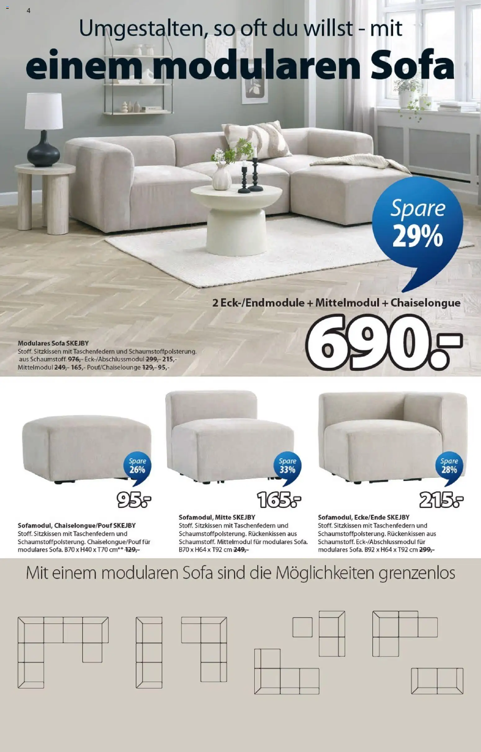 JYSK aktionen – gültig ab 14.04.2026 | Seite: 4 | Produkte: Sofa