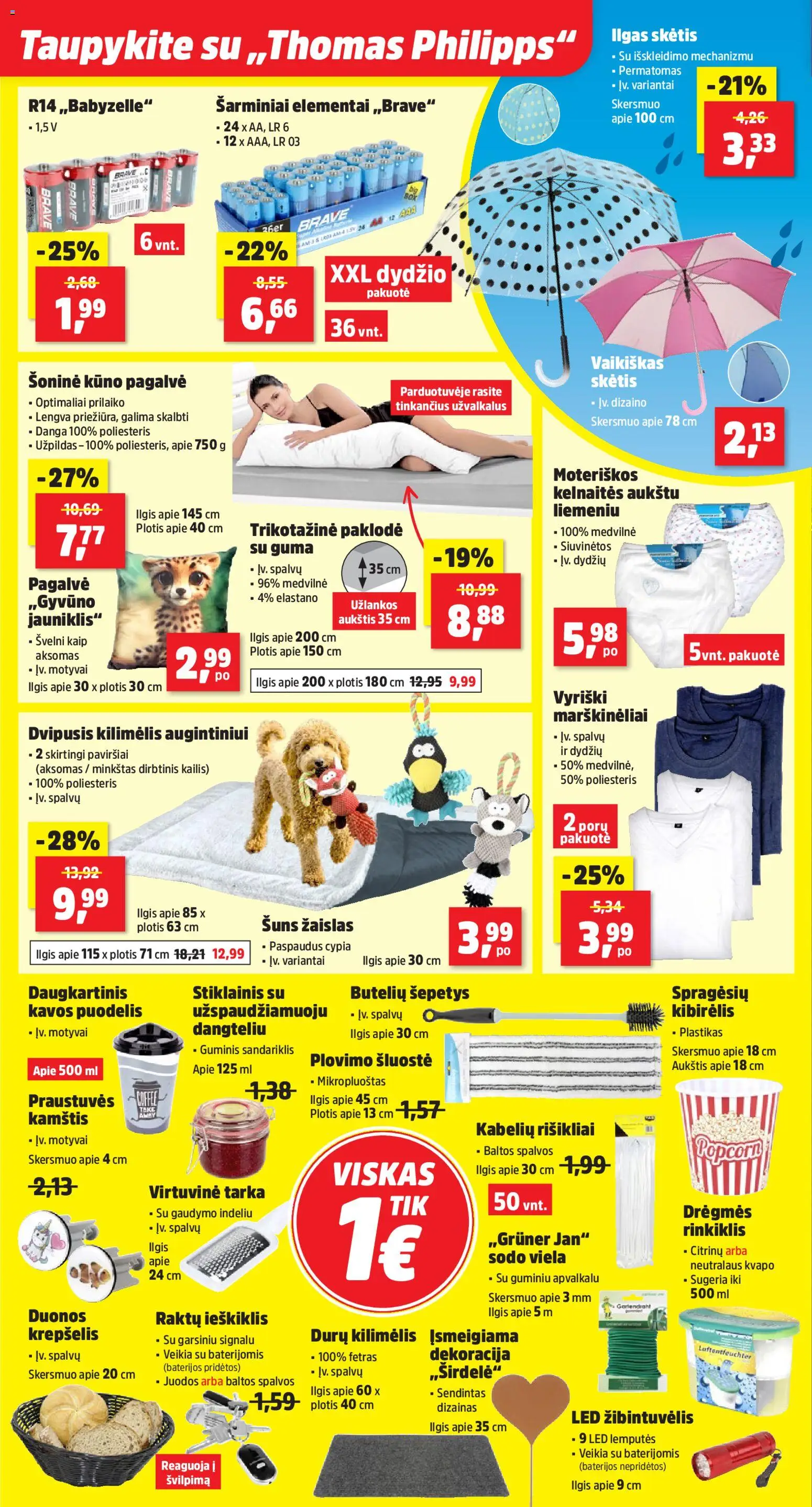 Thomas Philipps akcijos nuo 2026.08.31 | Puslapis: 10 | Prekių: Pagalvė, Kilimėlis, Krepšelis, Baterijos