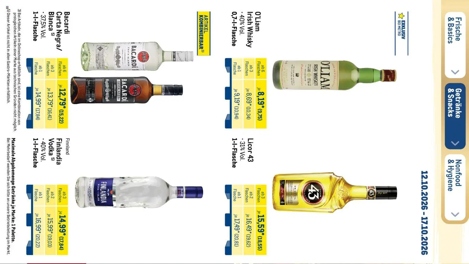 Metro Black Friday – gültig ab 12.10.2026 | Seite: 24 | Produkte: Whisky, Rum, Vodka, Whiskey