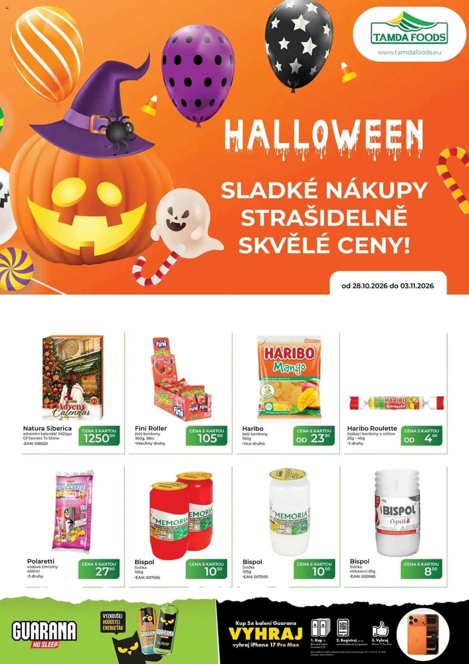 Tamda Foods leták od 28.10.2026 | Strana: 1 | Produkty: Mango, Bonbóny, Adventní kalendář, Svíčka