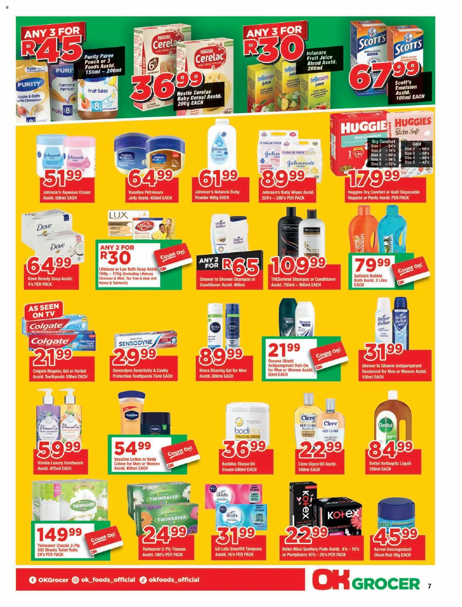 New OK Foods catalogue – valid from 23/09/2026 | Page: 7 | Products: Juice, Soap, Water, Tissues