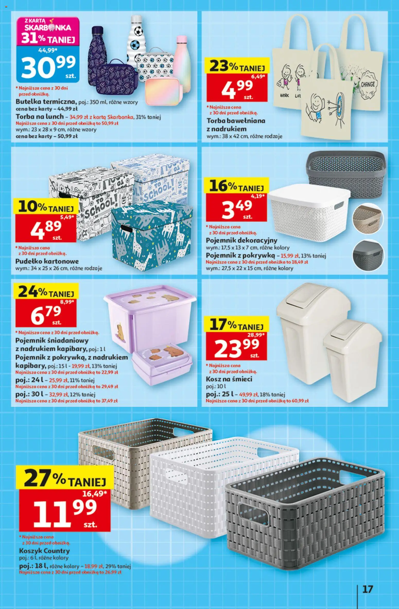 Auchan gazetka - 30 Lat Hipermarket od 27.08.2026 | Strona: 17 | Produkty: Karta, Torba, Pudełko, Kosz