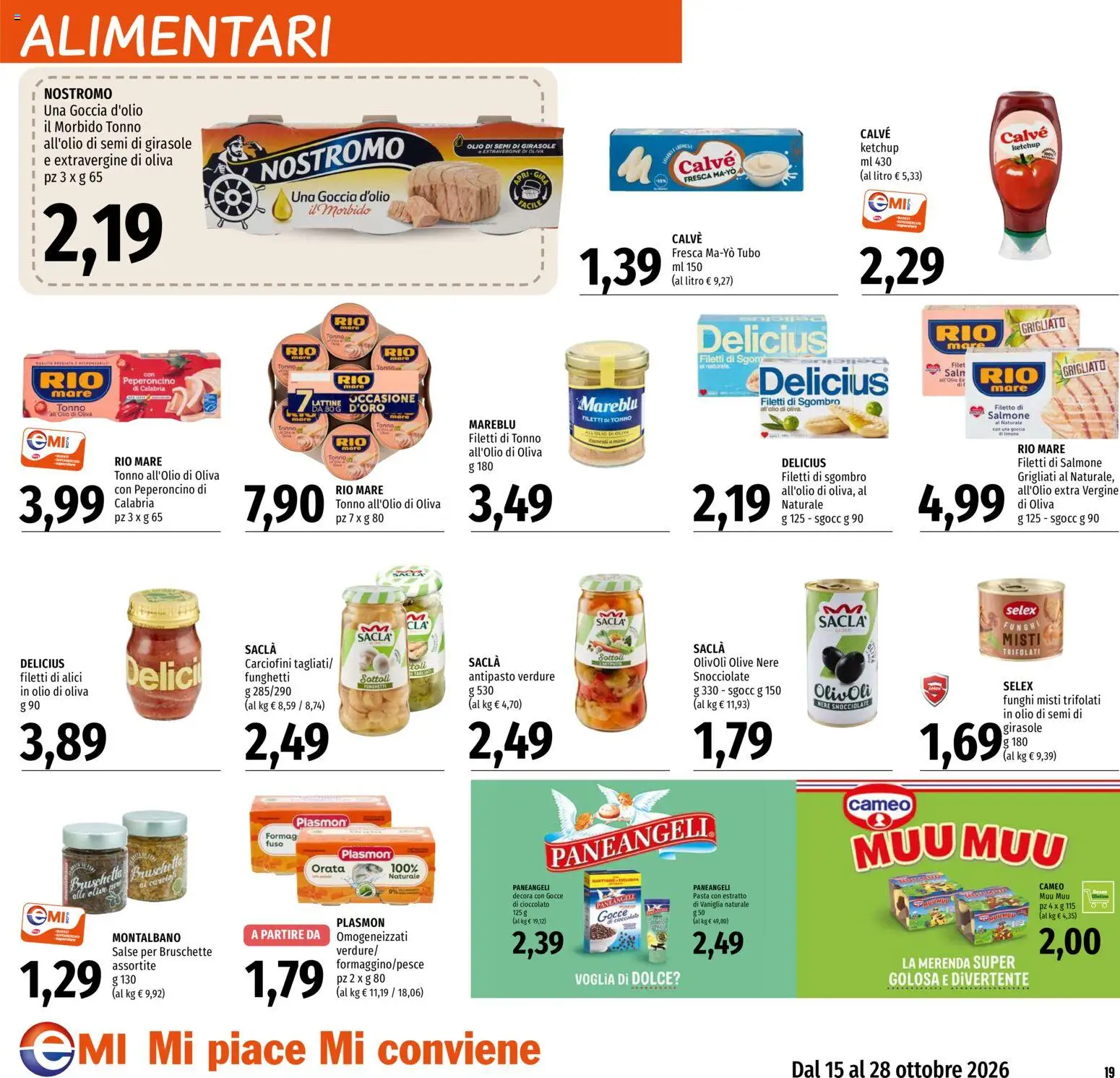 Volantino EMI del 15/10/2026 | Pagina: 19 | Prodotti: Filetto, Tubo, Tonno, Semi di girasole