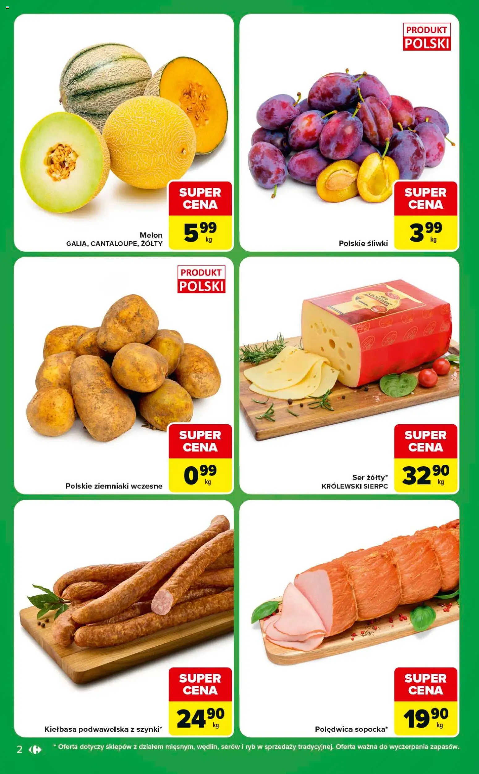 Carrefour gazetka - Express od 18.08.2026 | Strona: 2 | Produkty: Kiełbasa, Melon, Śliwki, Ser