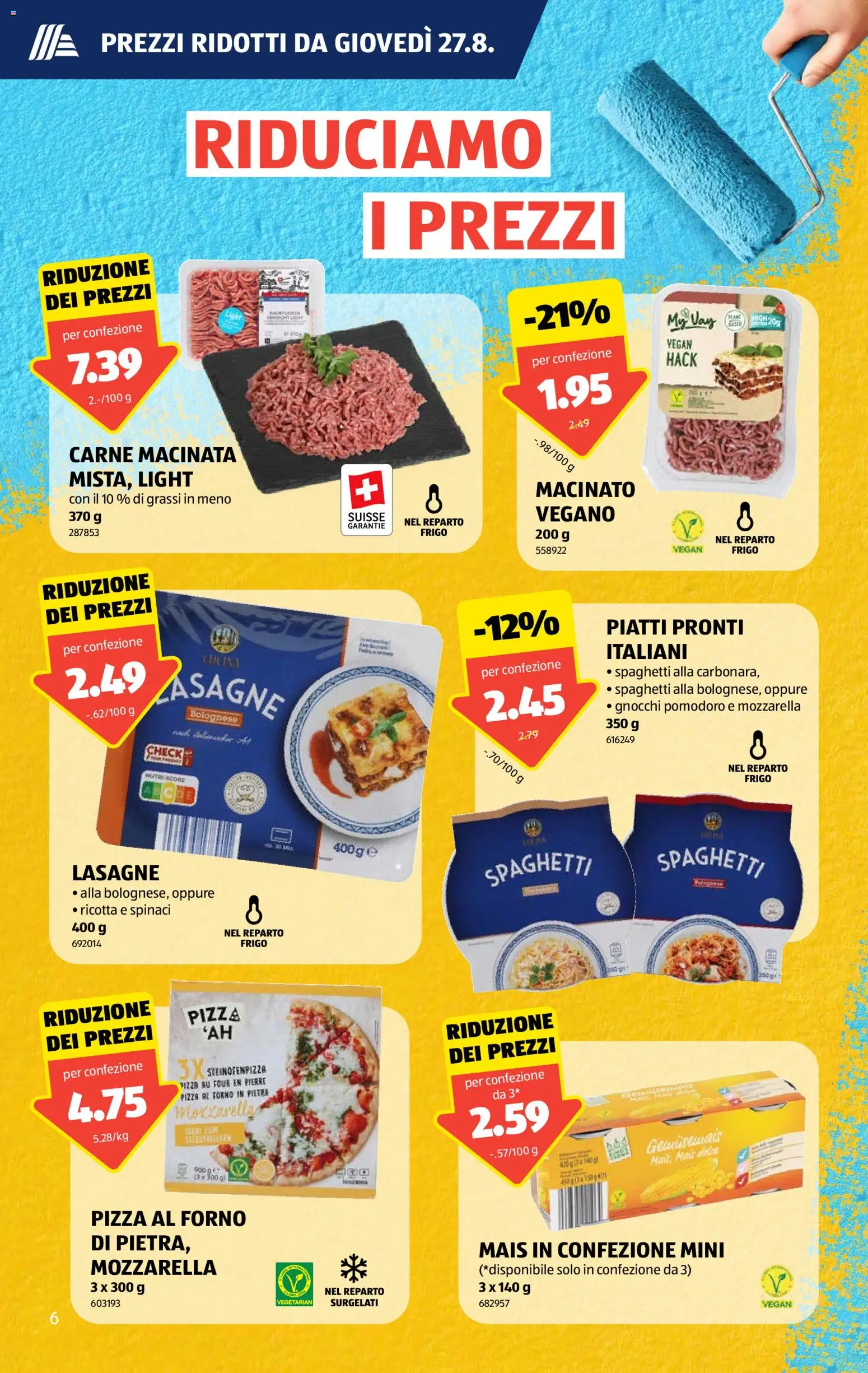 Aldi aktionen IT – gültig ab 27.08.2026 | Seite: 6 | Produkte: Mais, Pizza, Ricotta