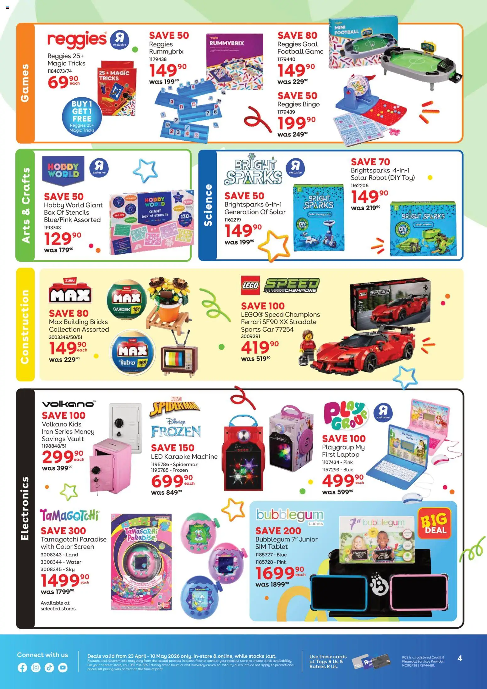 New Toys R Us catalogue – valid from 23.04.2026 | Page: 4 | Products: Tablet, Games, Toys, Box