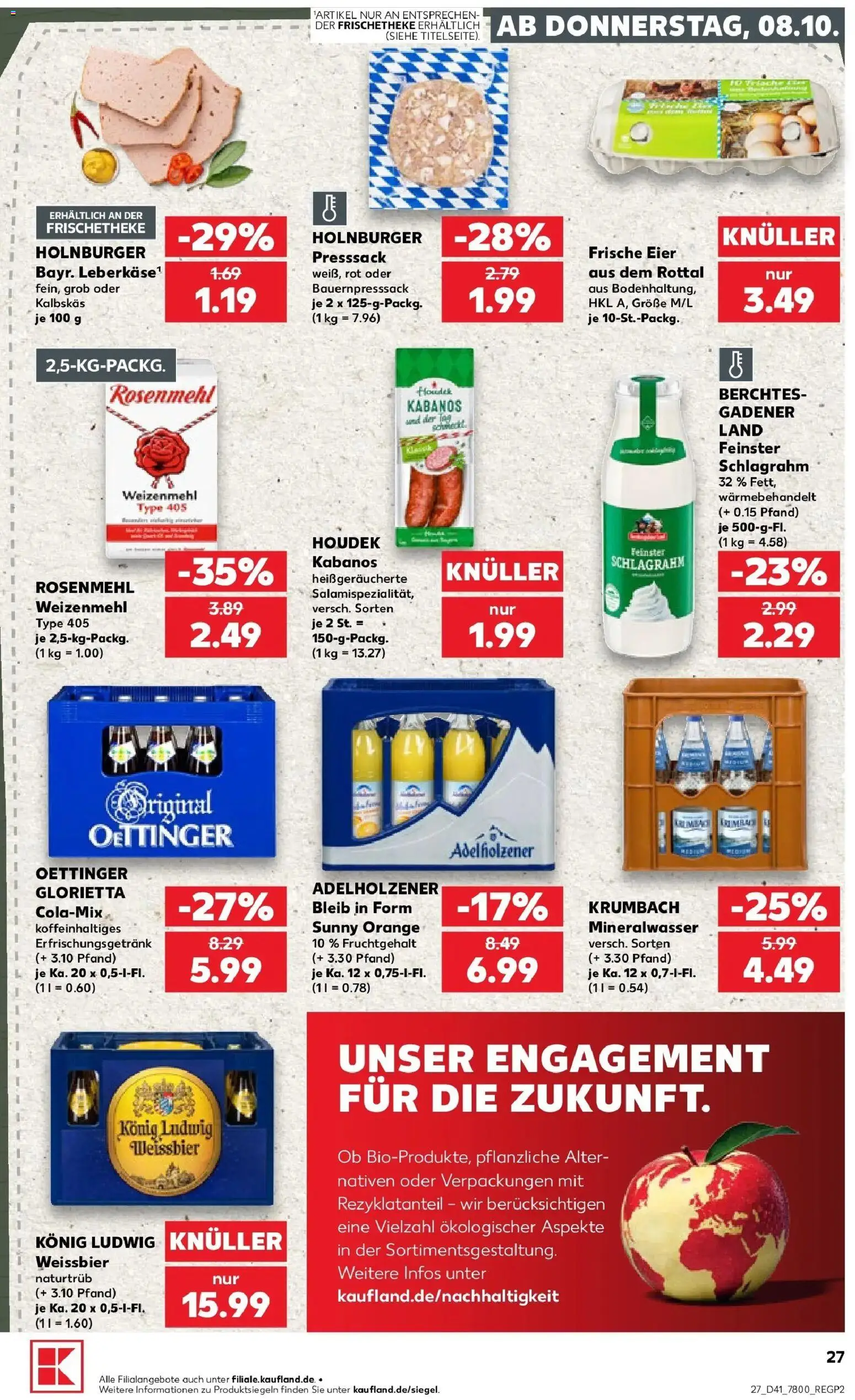 Prospekt Kaufland ab 05.10.2026 » Angebote Online zum Blättern | Seite: 37 | Produkte: Eier, Adelholzener, Weizenmehl, Mineralwasser