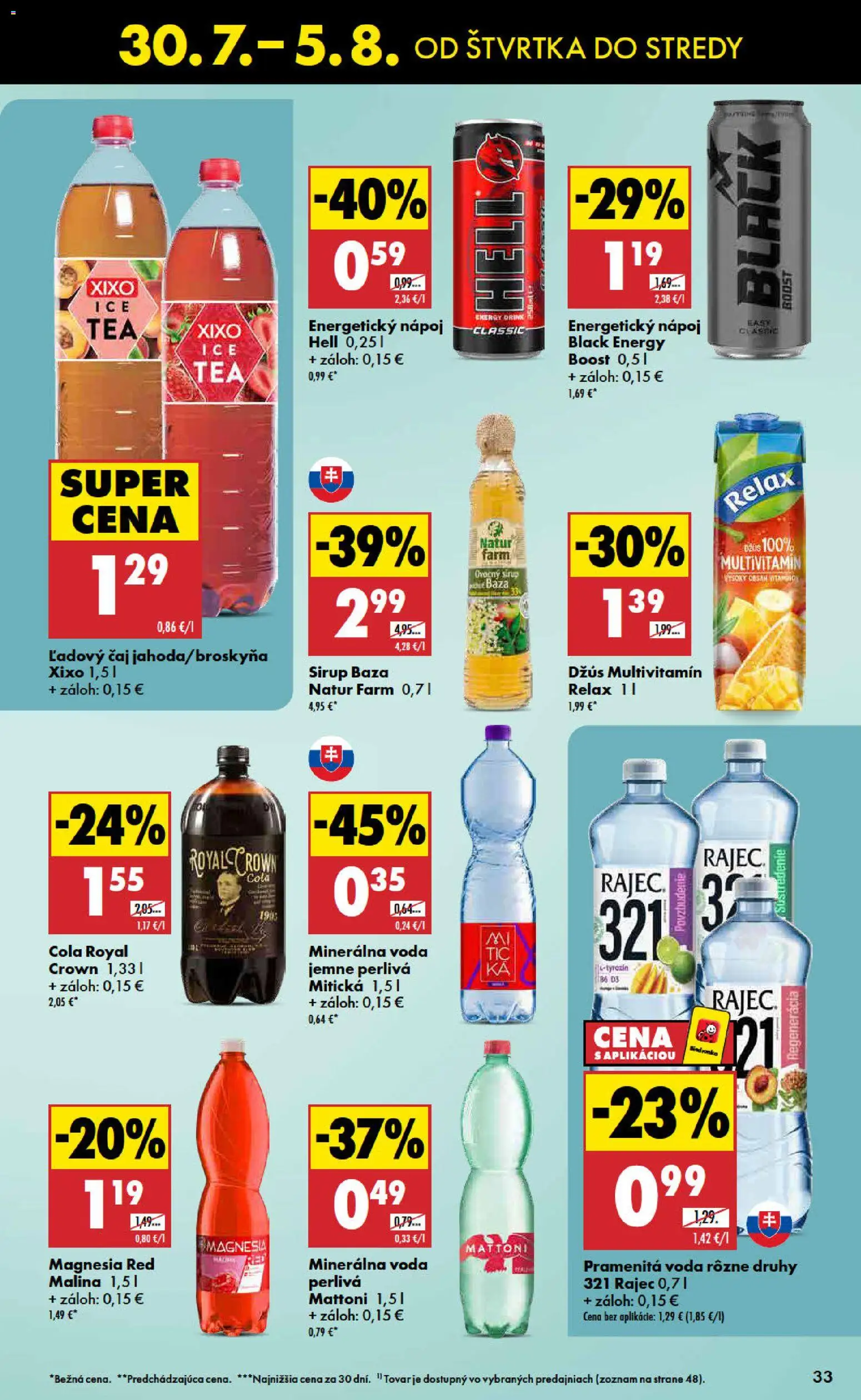 Nové Biedronka akcie – leták je platný od 30.07.2026 | Strana: 33 | Produkty: Čaj, Rajec, Sirup, Mitická