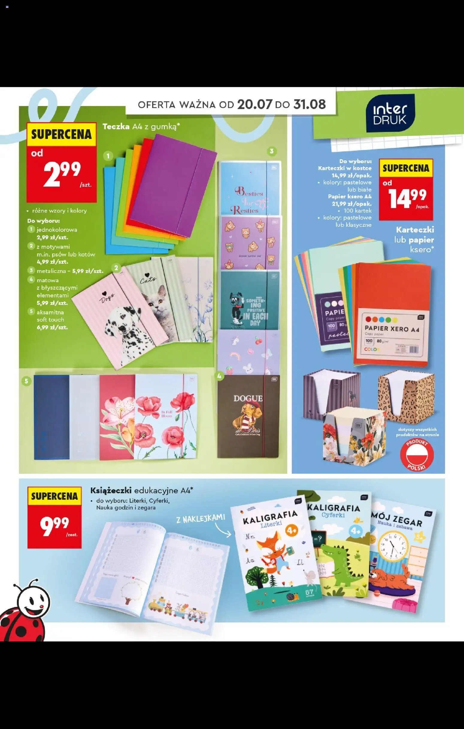 Biedronka gazetka - Do mojej szkoły idę od 20.07.2026 | Strona: 74 | Produkty: Zegar, Papier ksero