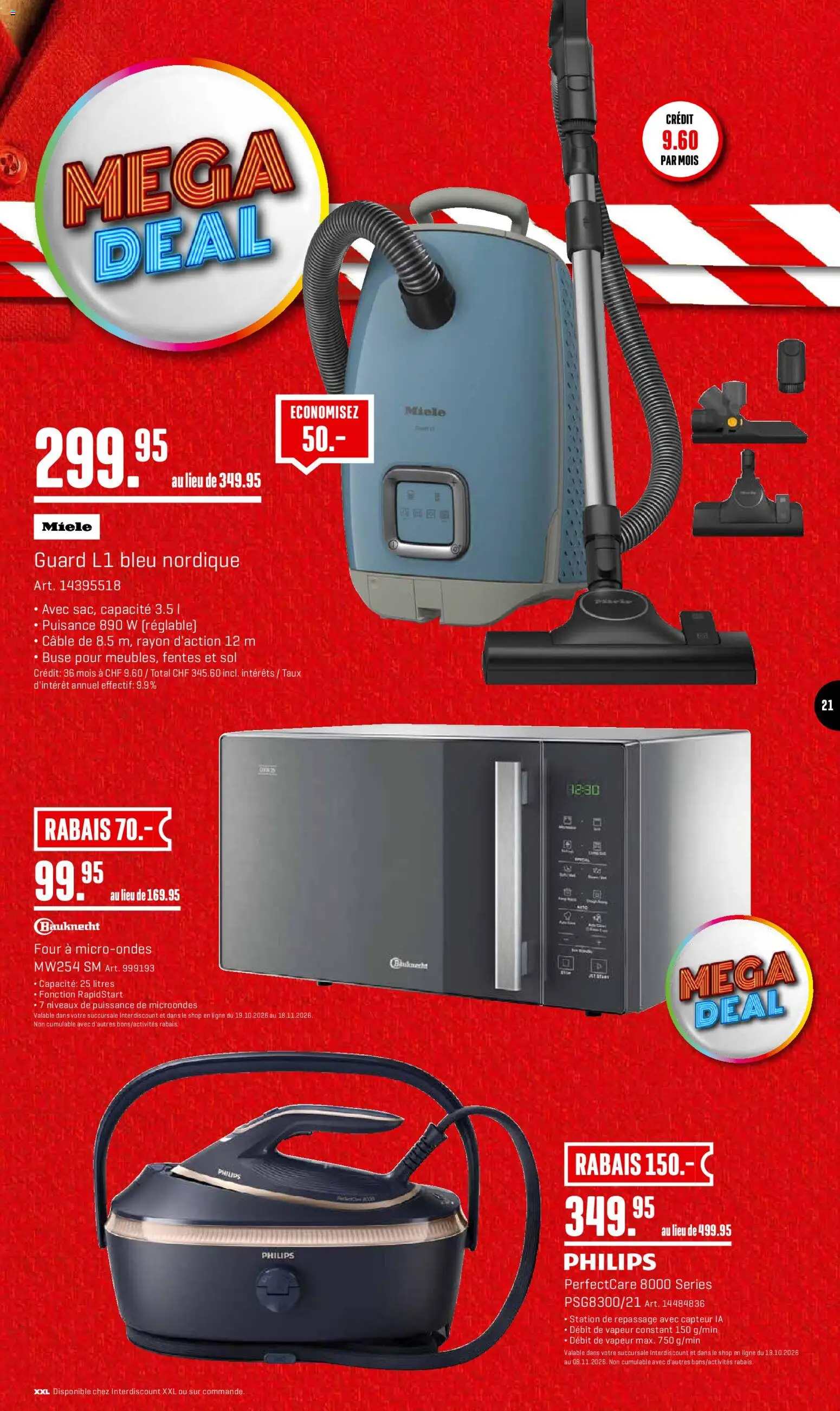 Interdiscount aktionen FR – gültig ab 19.10.2026 | Seite: 21 | Produkte: Miele, Philips