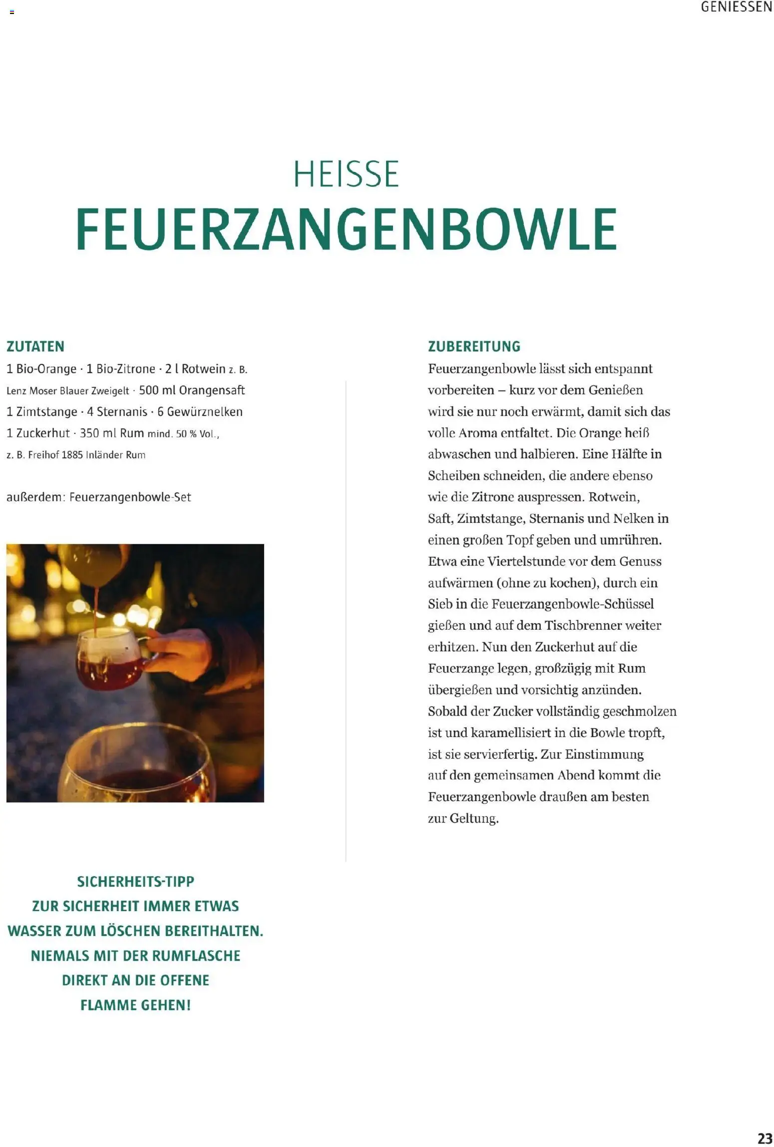Sutterlüty B’sundrig Magazine gültig ab 17.11.2025 | Seite: 23 | Produkte: Wasser, Zucker, Rotwein, Zutaten