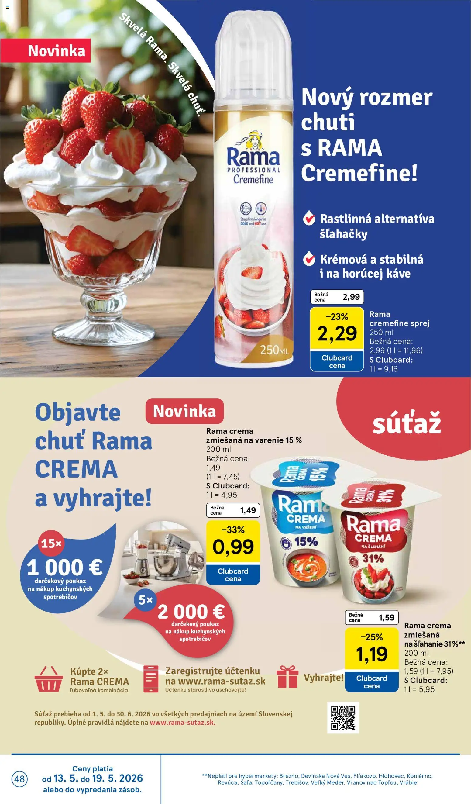 Nové Tesco akcie – leták je platný od 13.05.2026 | Strana: 48 | Produkty: Rama