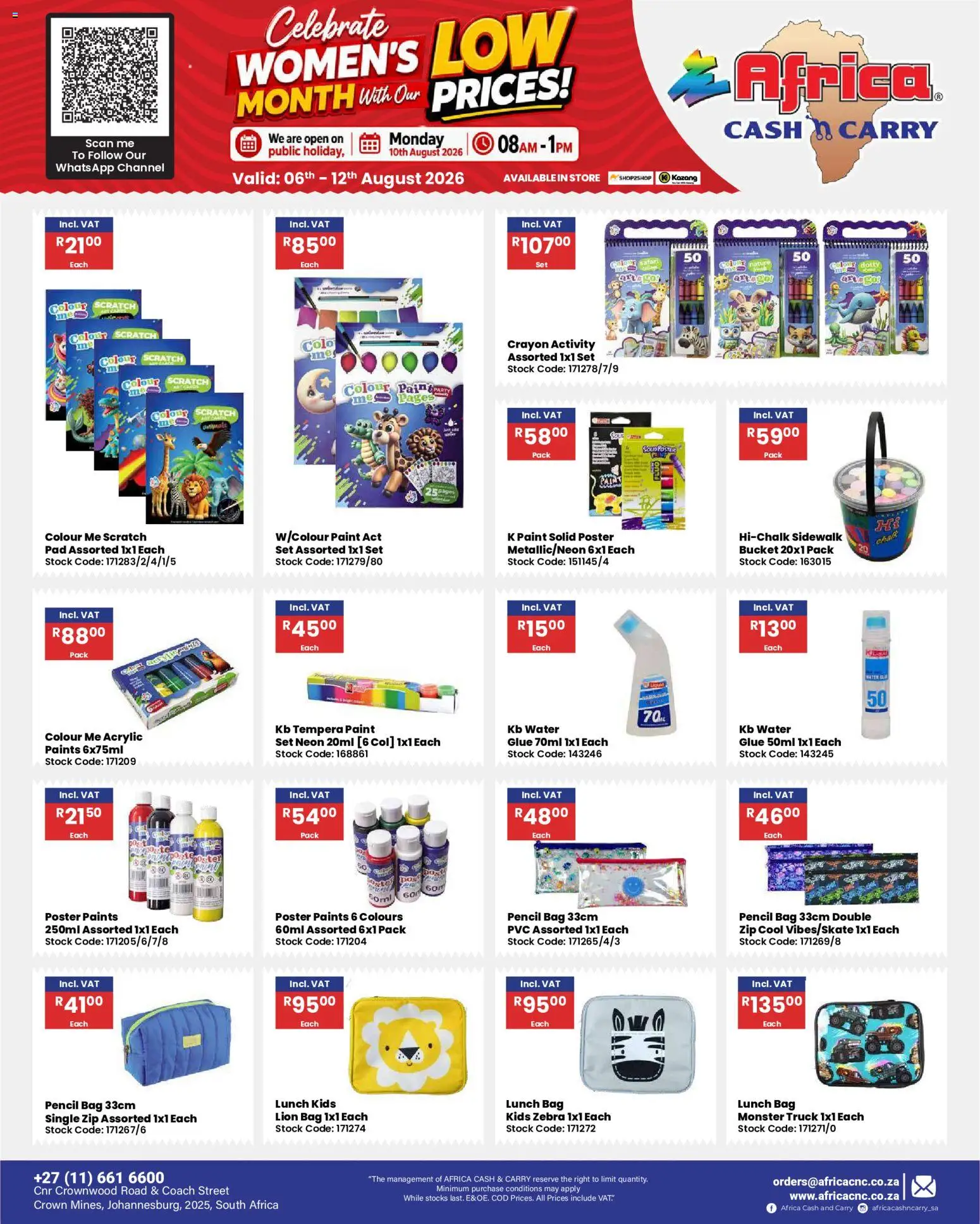 New Africa Cash & Carry catalogue – valid from 06/08/2026 | Page: 59 | Products: Pencil, Paint, Stock, Water