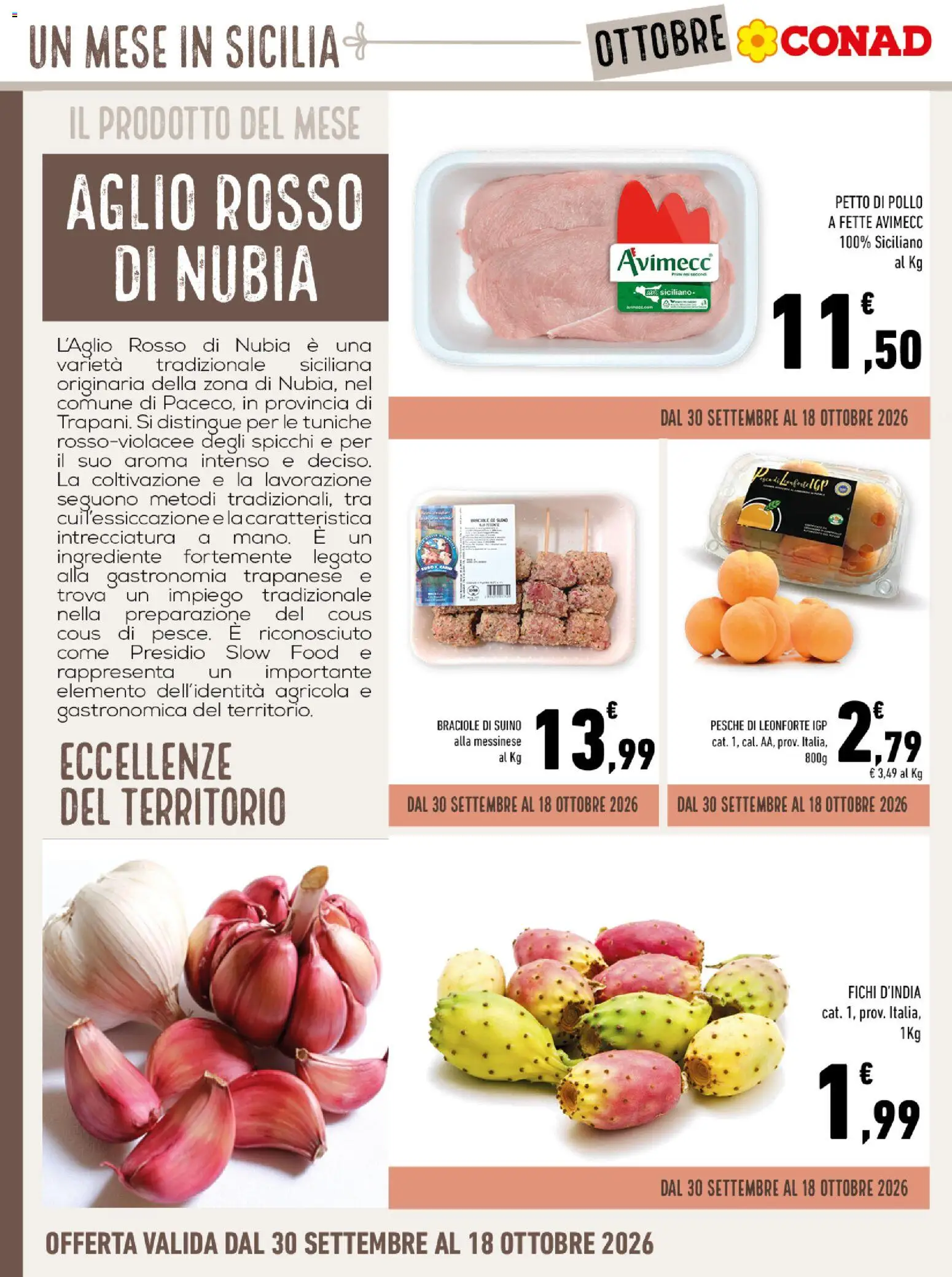 Volantino Conad del 30/09/2026 | Pagina: 6 | Prodotti: Fichi, Suino, Cous cous, Pesche