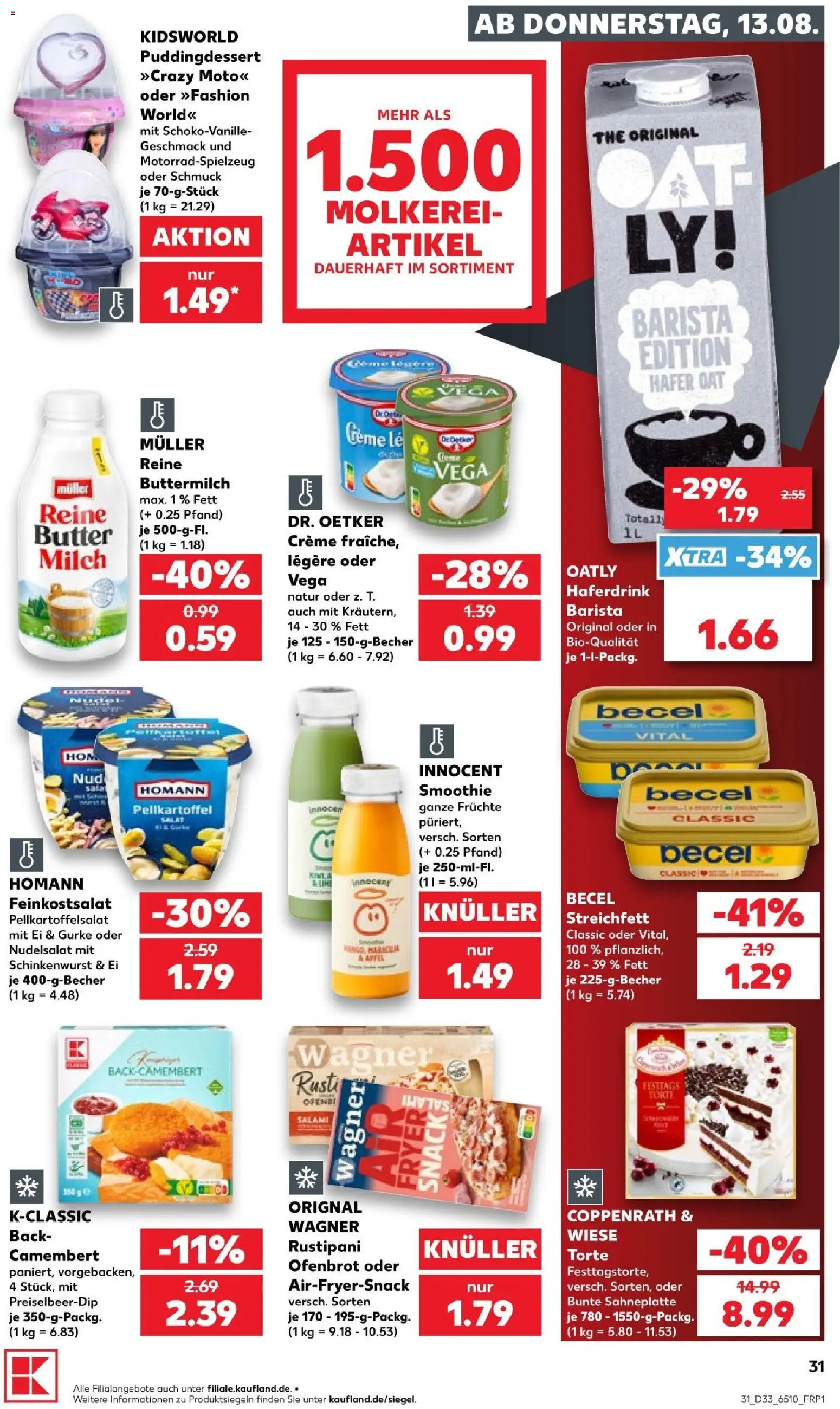 Kaufland Prospekt Köln – gültig ab 13.08.2026 | Seite: 31 | Produkte: Milch, Äpfel, Haferdrink, Oatly