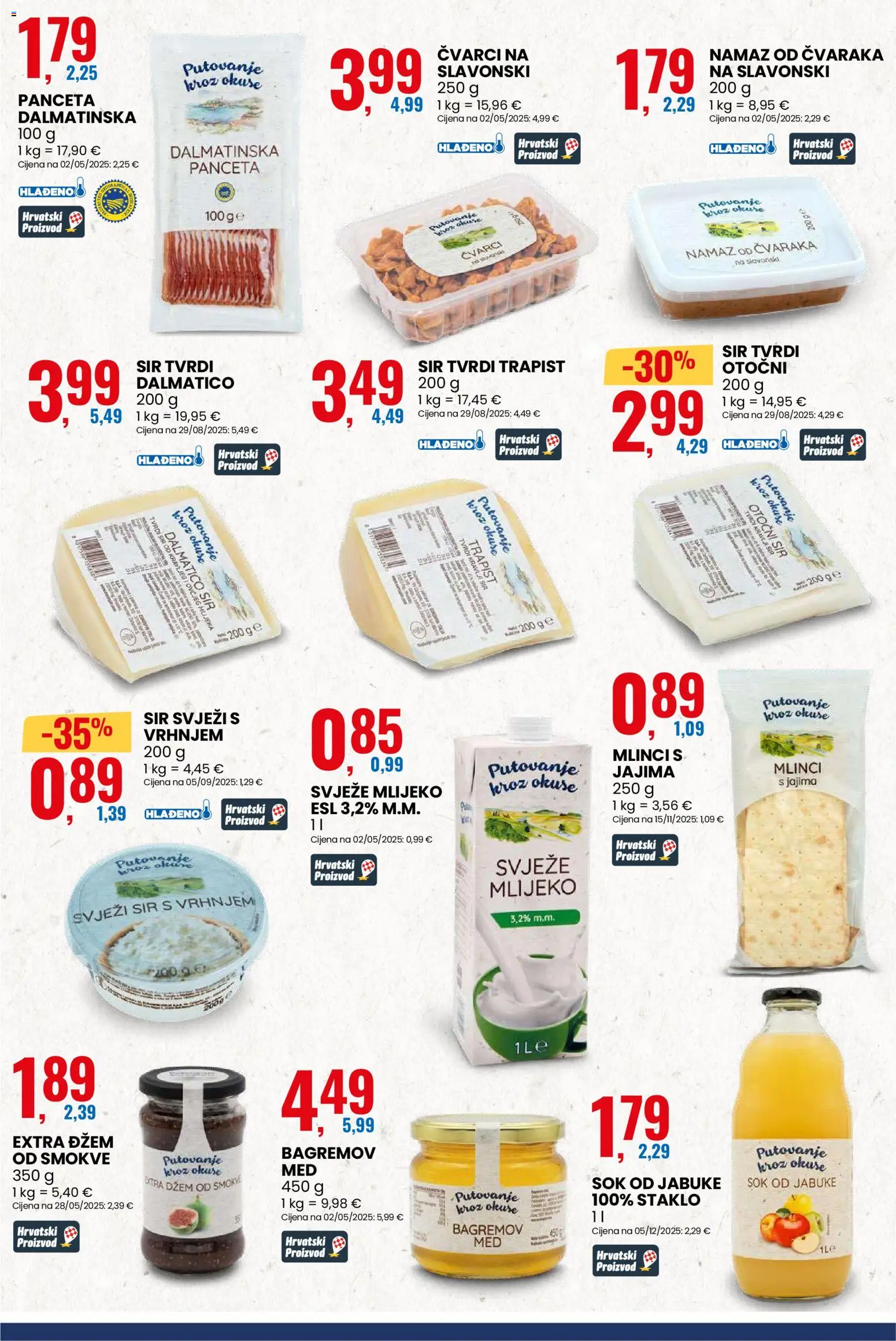 Eurospin katalog | vrijedi od 17.06.2026 | Stranica: 5 | Proizvodi: Čvarci, Jabuke, Svježi sir, Panceta