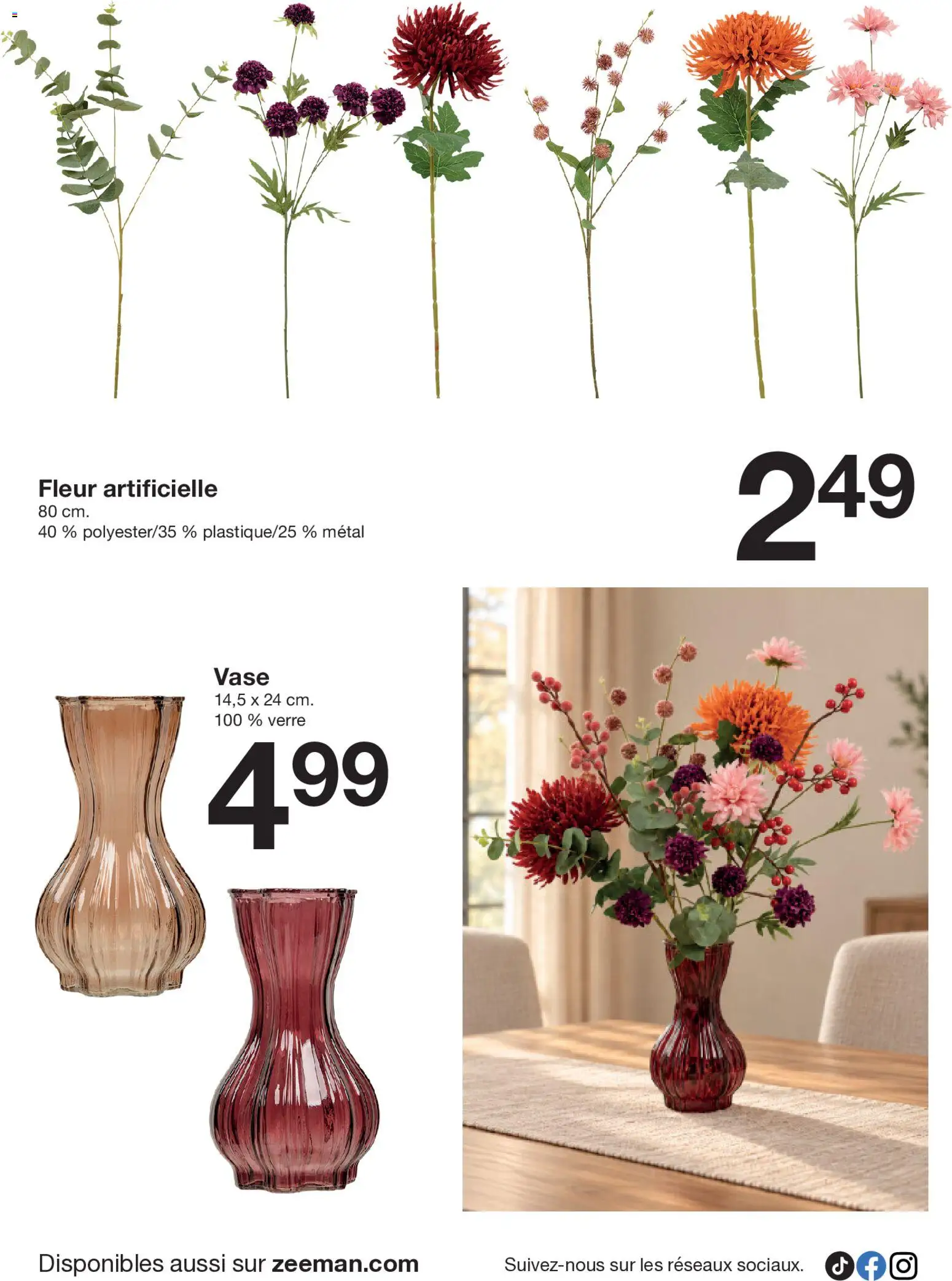 {H1} | Page: 2 | Produits: Fleur artificielle, Vase