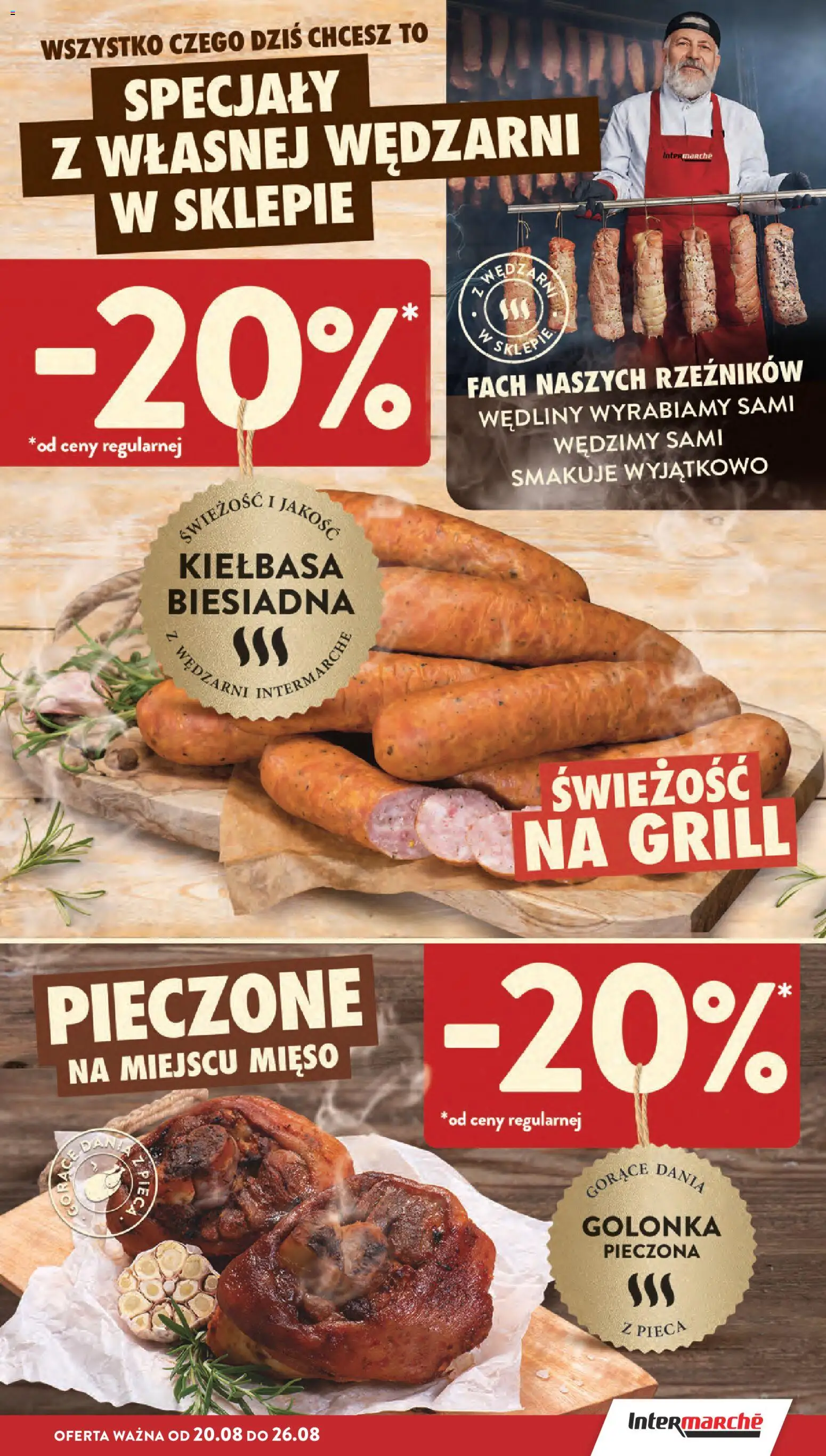 Intermarche gazetka od 20.08.2026 | Strona: 17 | Produkty: Kiełbasa, Golonka, Specjały, Golonka pieczona