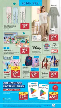 Rucksack, 100 % Polyester; Haupt- und Frontfach mit Reißverschluss; verstellbare Schultergurte; seitliche Netztaschen; ca. 30 x 43 x 14 cm; Stück ab 21.09.2026 gültig | Seite: 17 | Produkte: Pyjama, Schulter, Rucksack, Strumpfhose