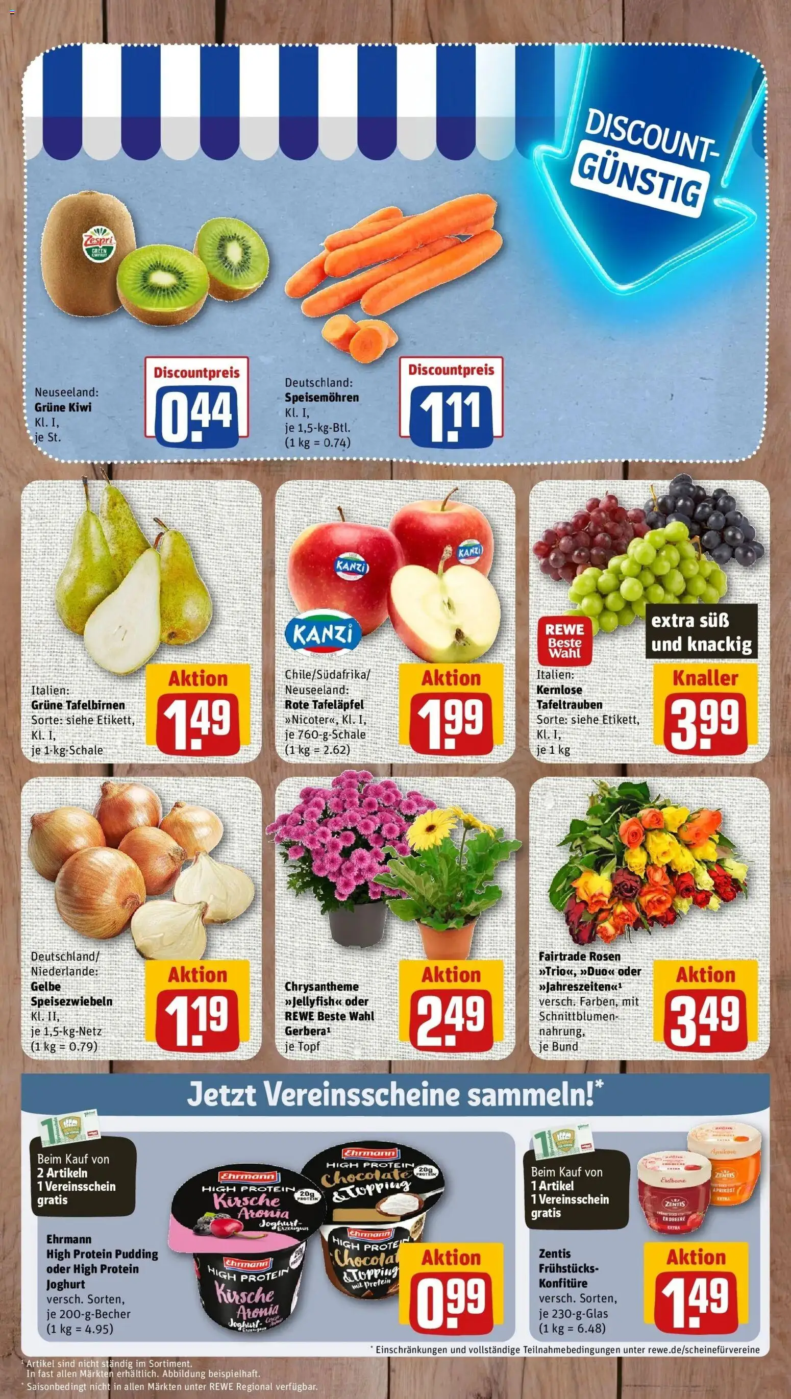 REWE Prospekt ab 21.09.2026 zum Blättern » Angebote | Seite: 3 | Produkte: High protein pudding, Joghurt, Pudding, Kiwi