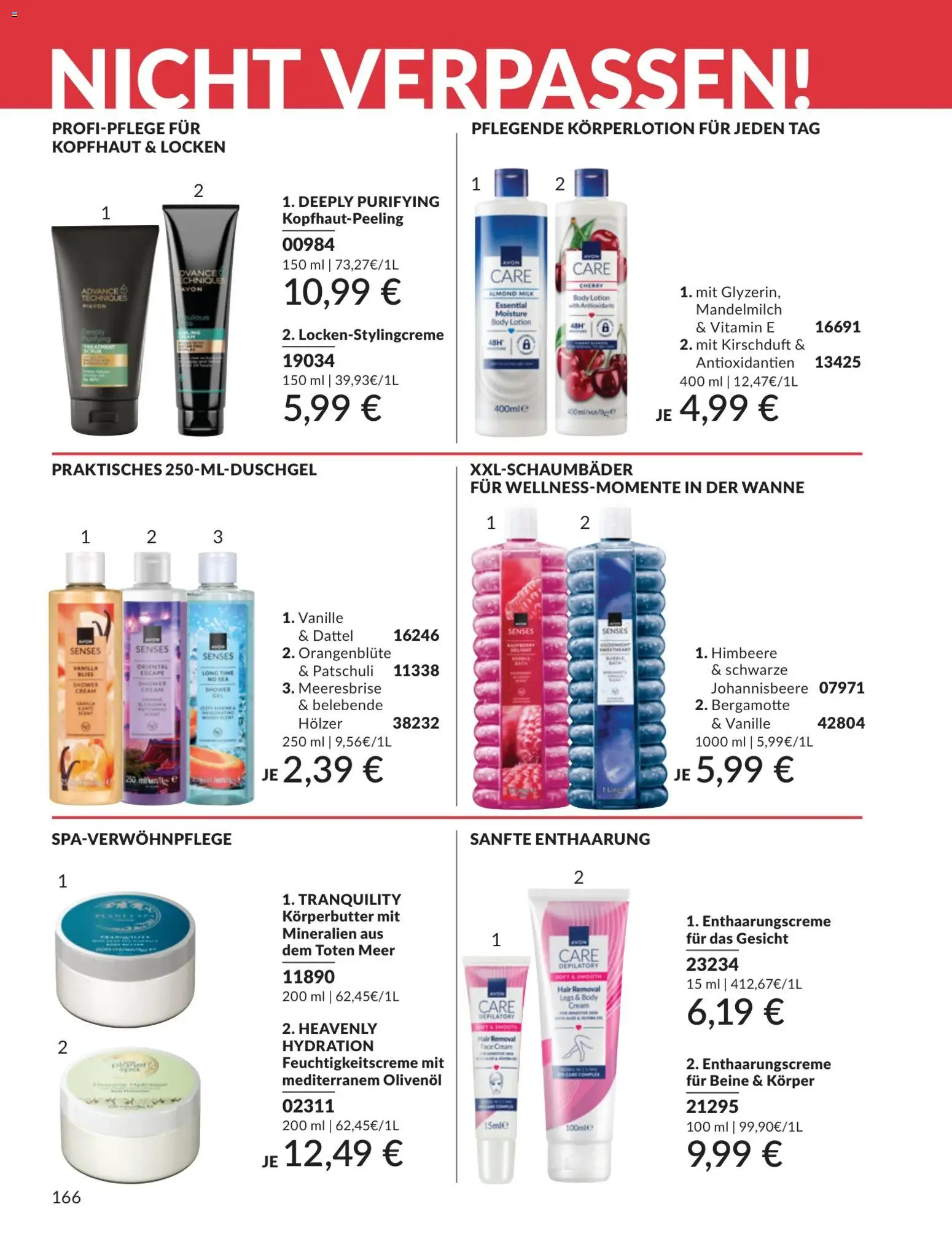 AVON Katalog Juli 2026 – gültig ab 01.07.2026 | Seite: 166 | Produkte: Körperlotion, Body Cream, Dattel, Himbeere