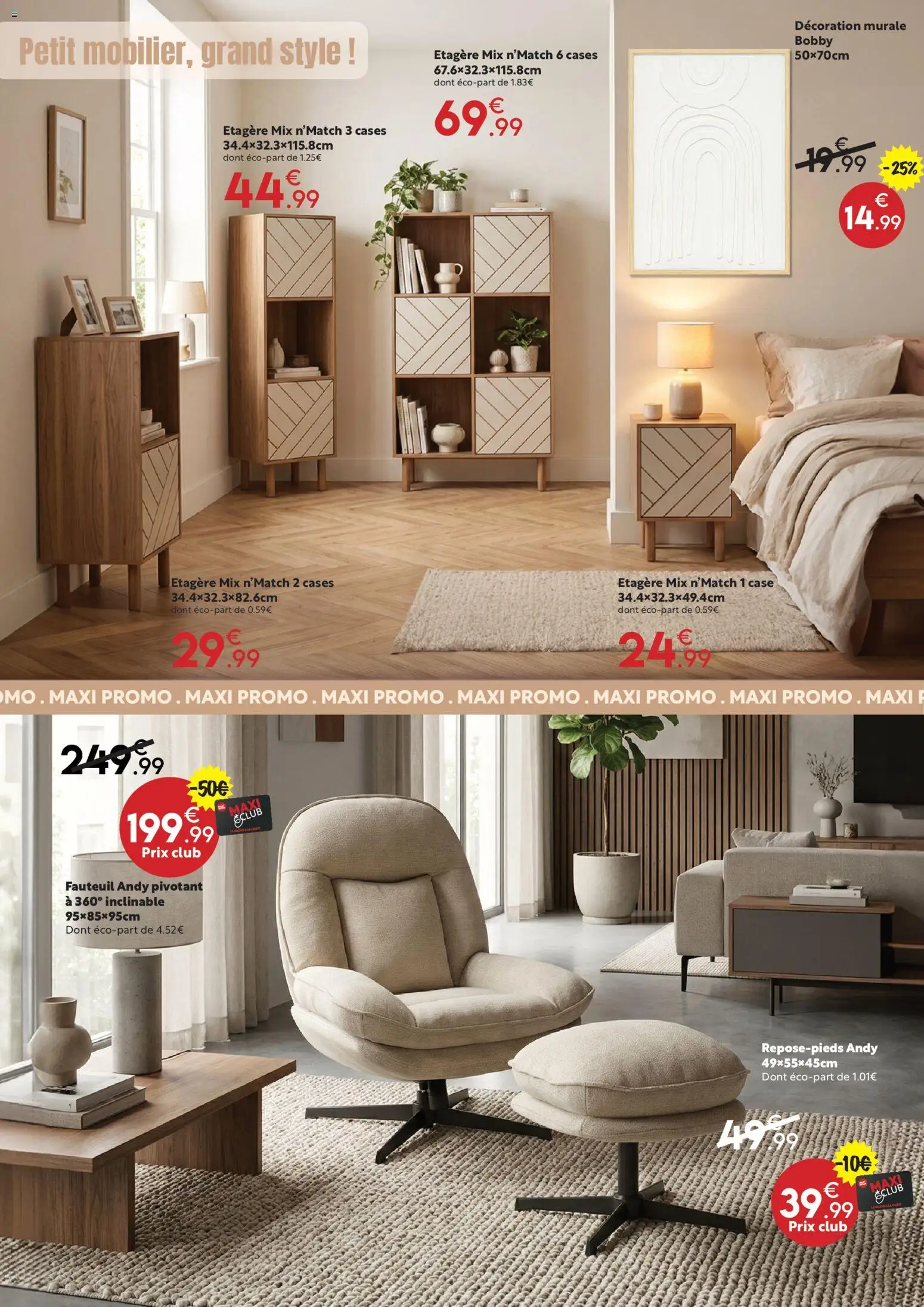 {H1} | Page: 8 | Produits: Fauteuil, Étagère
