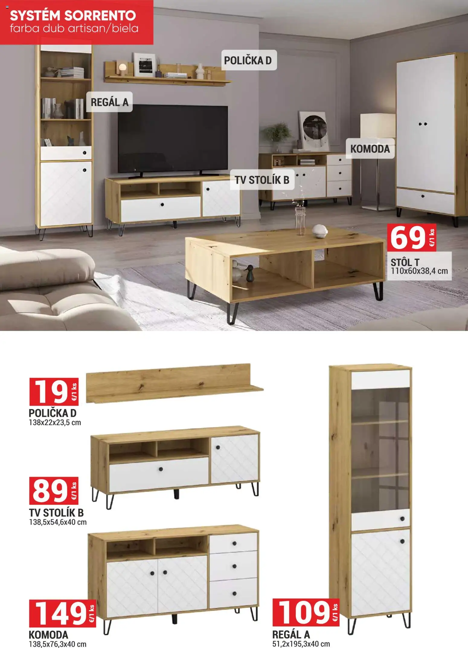 Nové Merkury Market akcie – leták je platný od 01.09.2026 | Strana: 14 | Produkty: Tv, Tv stolik, Regál, Stôl
