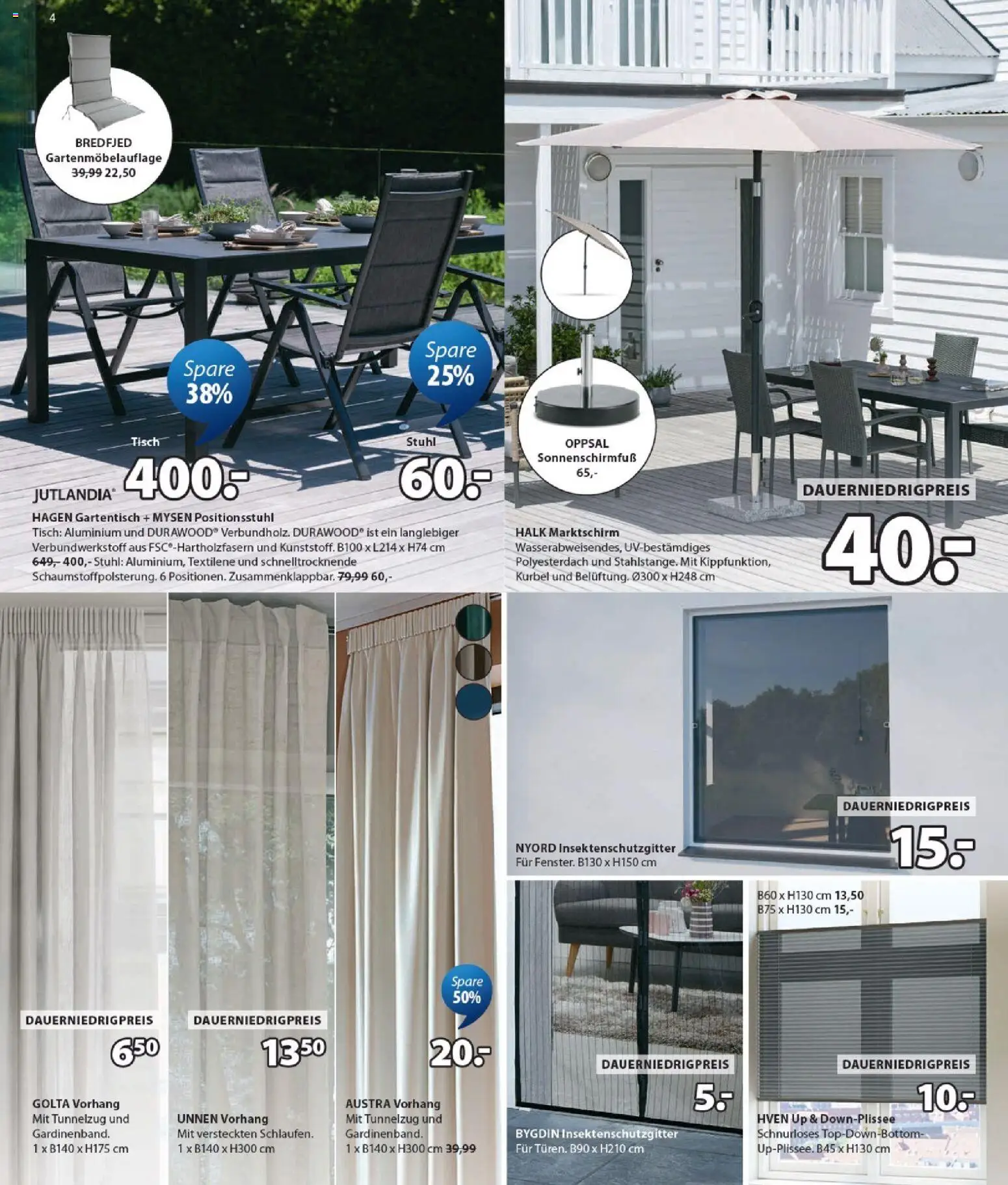 Prospekt JYSK – gültig ab 07.06.2026 | Seite: 4 | Produkte: Tisch, Stuhl, Vorhang