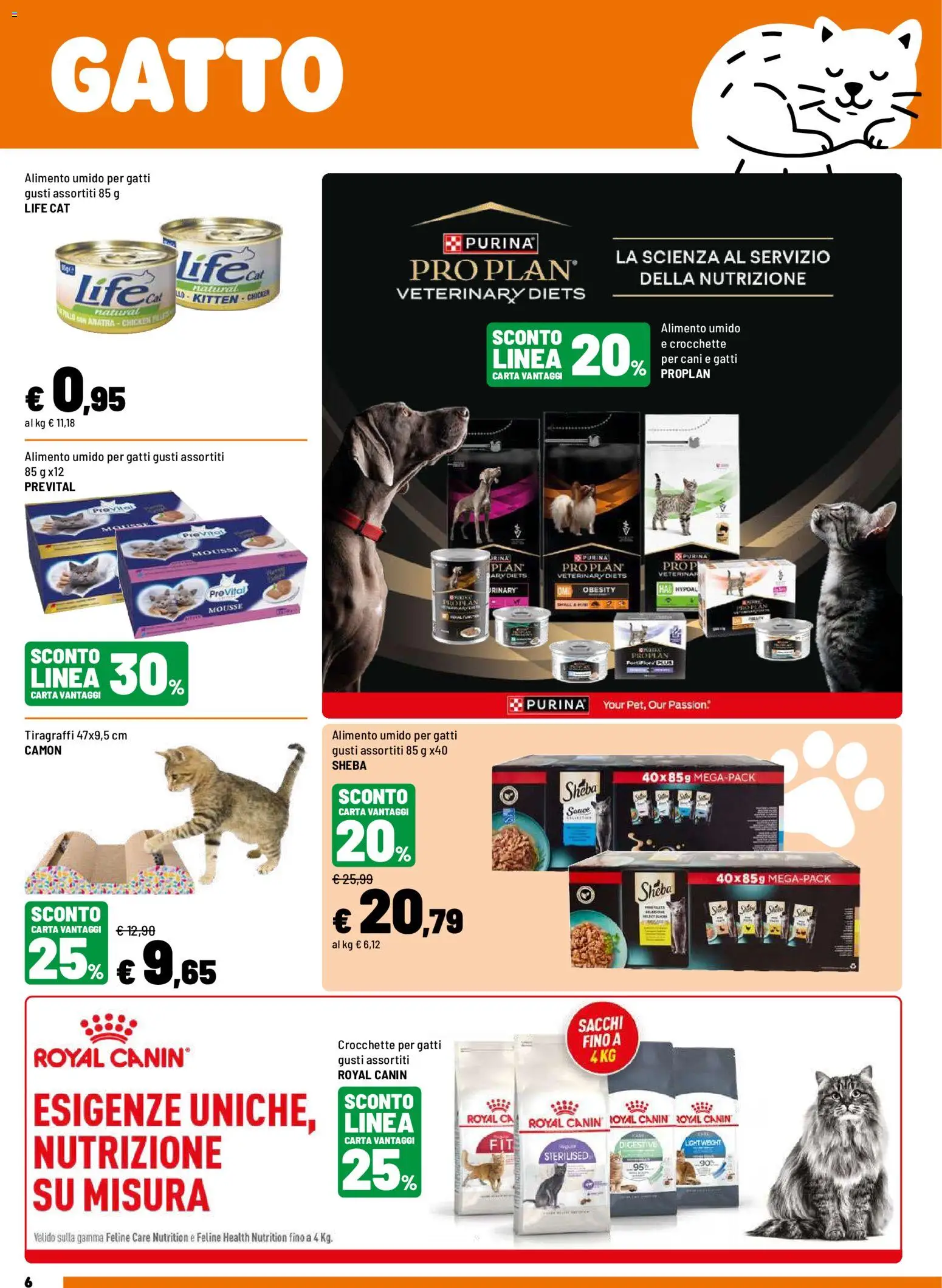 Volantino Iper del 01/10/2026 | Pagina: 6 | Prodotti: Crocchette per gatti, Tiragraffi, Crocchette, Anatra