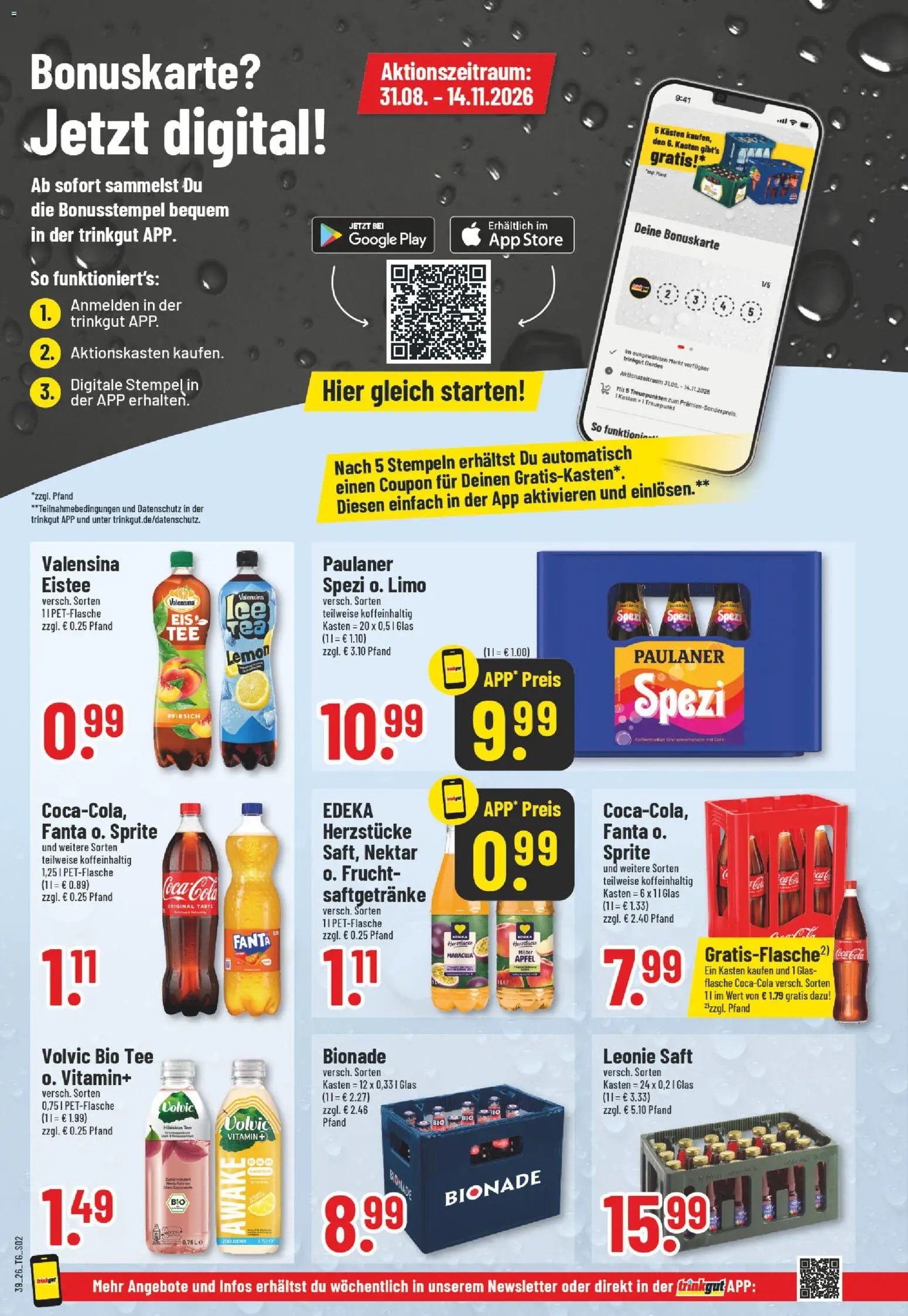 Trinkgut Prospekt – gültig ab 21.09.2026 | Seite: 2 | Produkte: Coca cola, Valensina, Pfirsich, Volvic