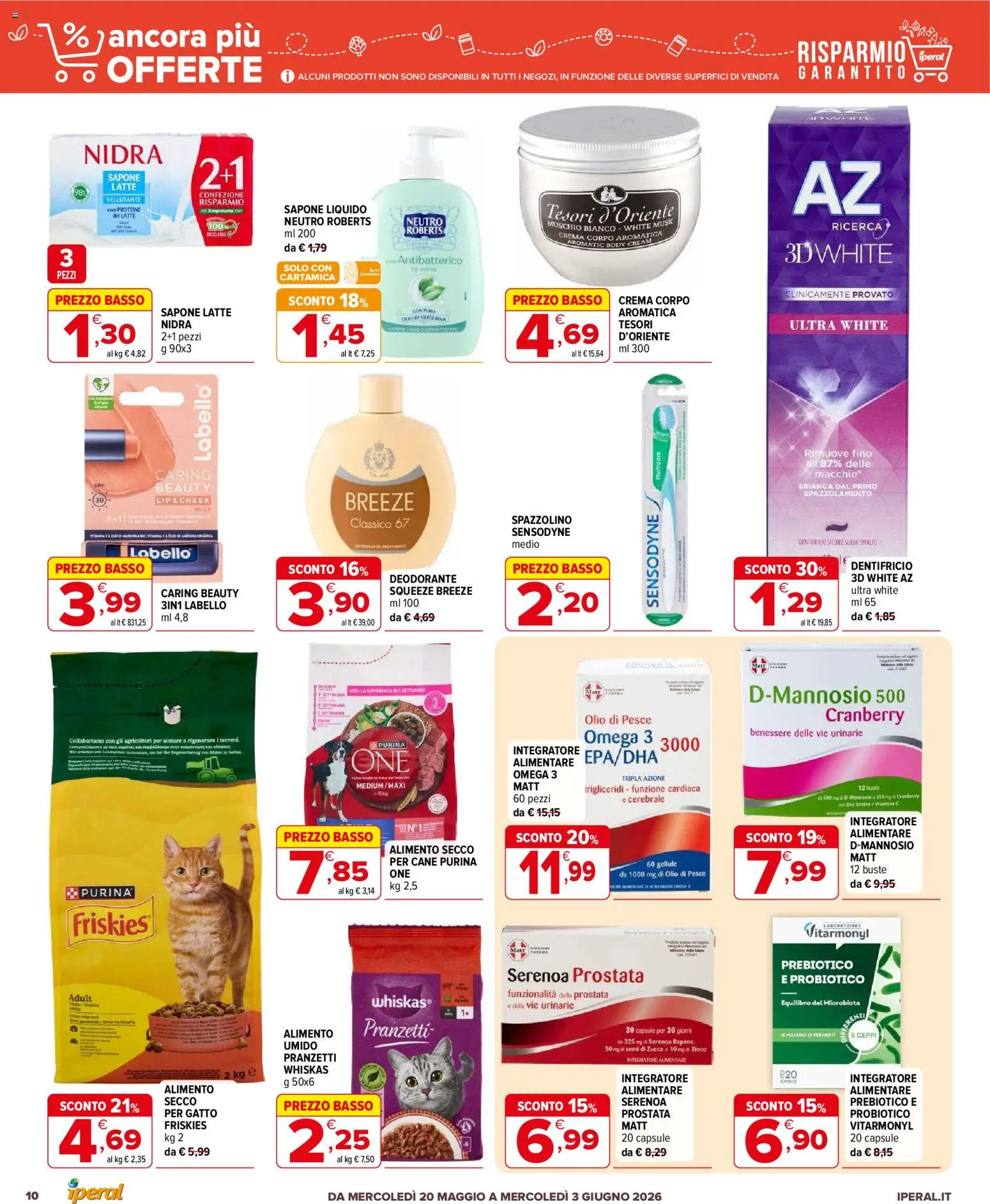 Volantino Iperal del 20.05.2026 | Pagina: 10 | Prodotti: Crema, Pesce, Tè, Olio