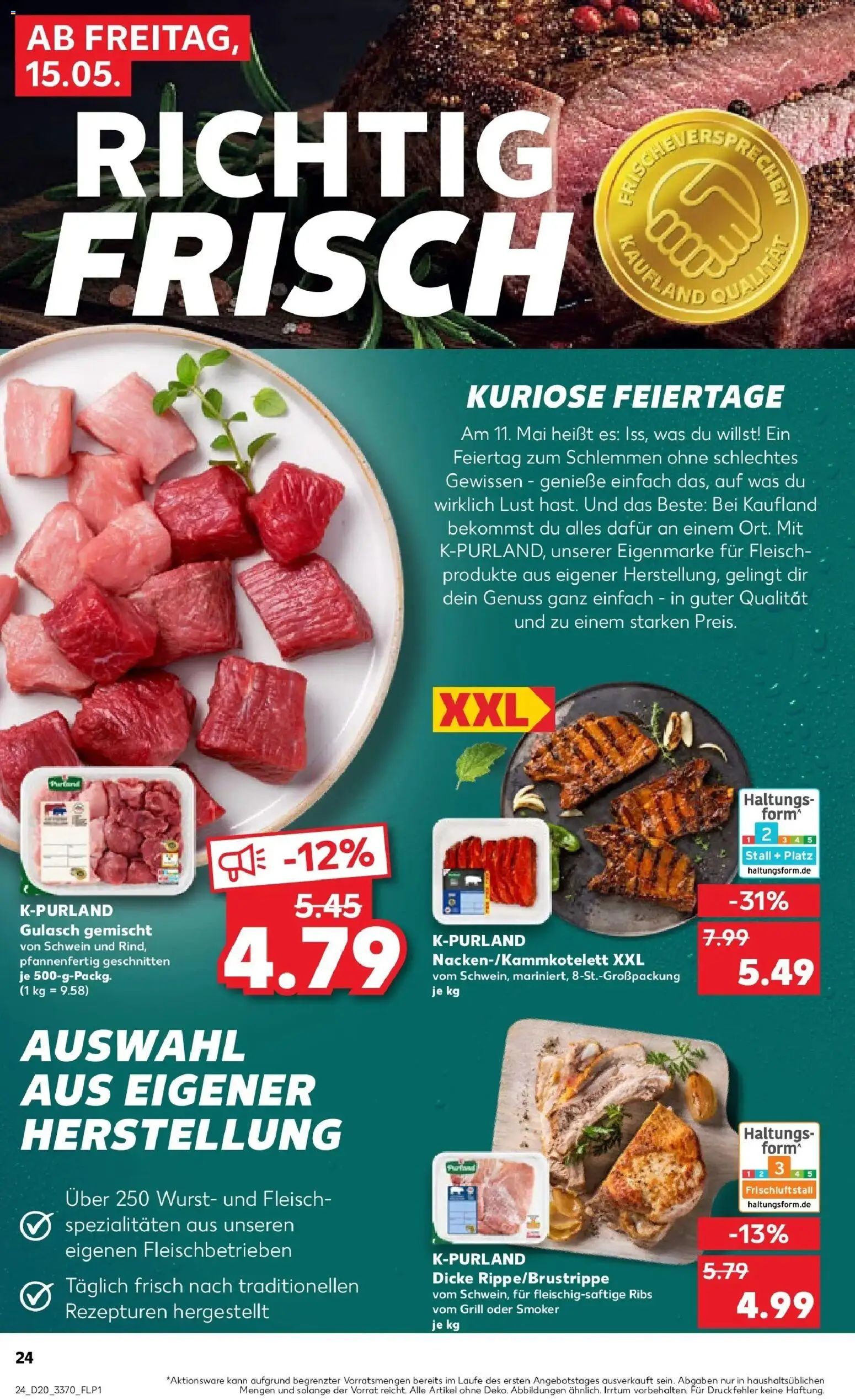 Kaufland Prospekt Zerbst – gültig ab 15.05.2026 | Seite: 24 | Produkte: Grill, Gulasch, Wurst, Fleisch