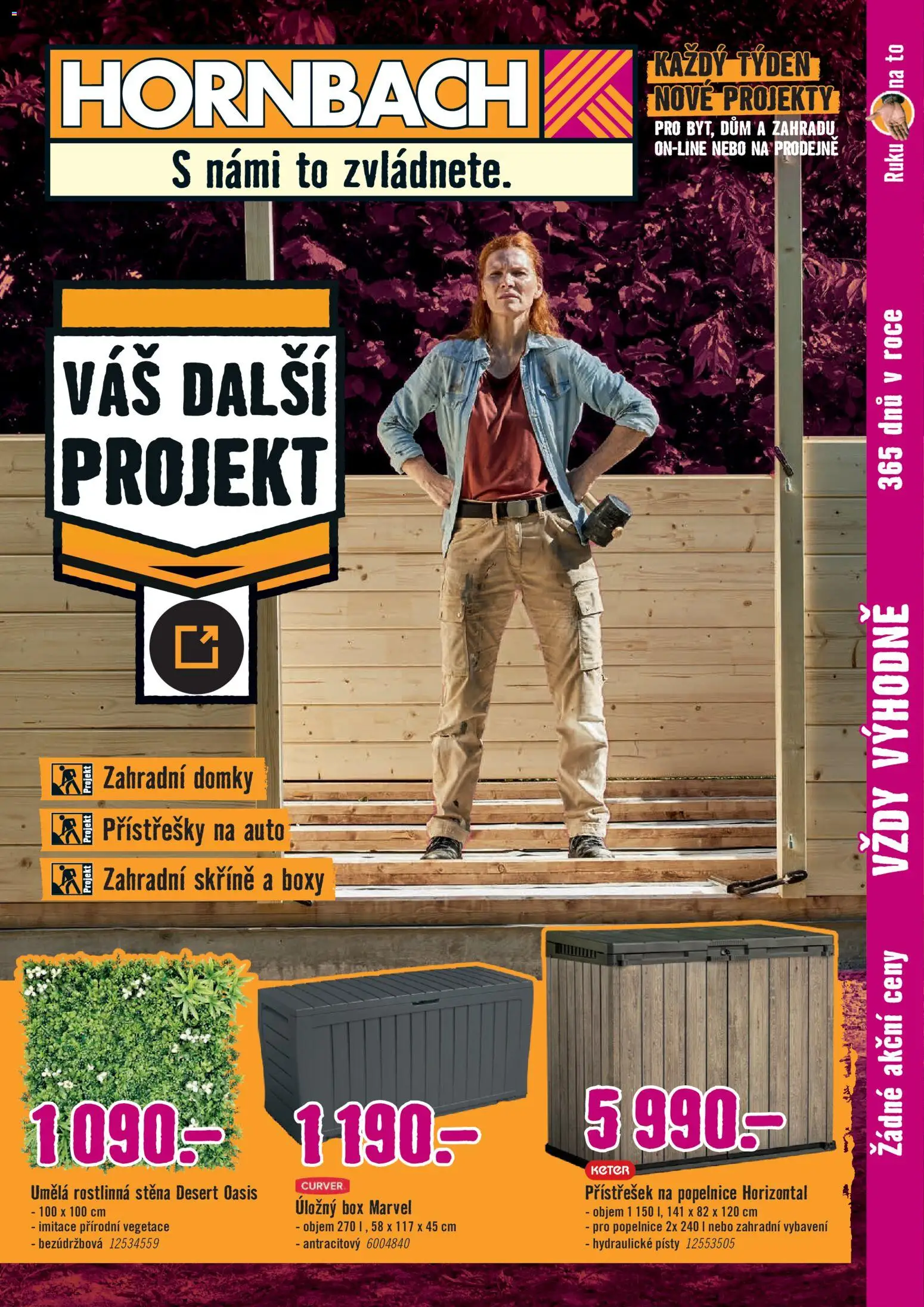 HORNBACH leták - Zahradní stavebniny od 27.05.2026 | Strana: 1 | Produkty: Vál, Box, Úložný box, Skříně