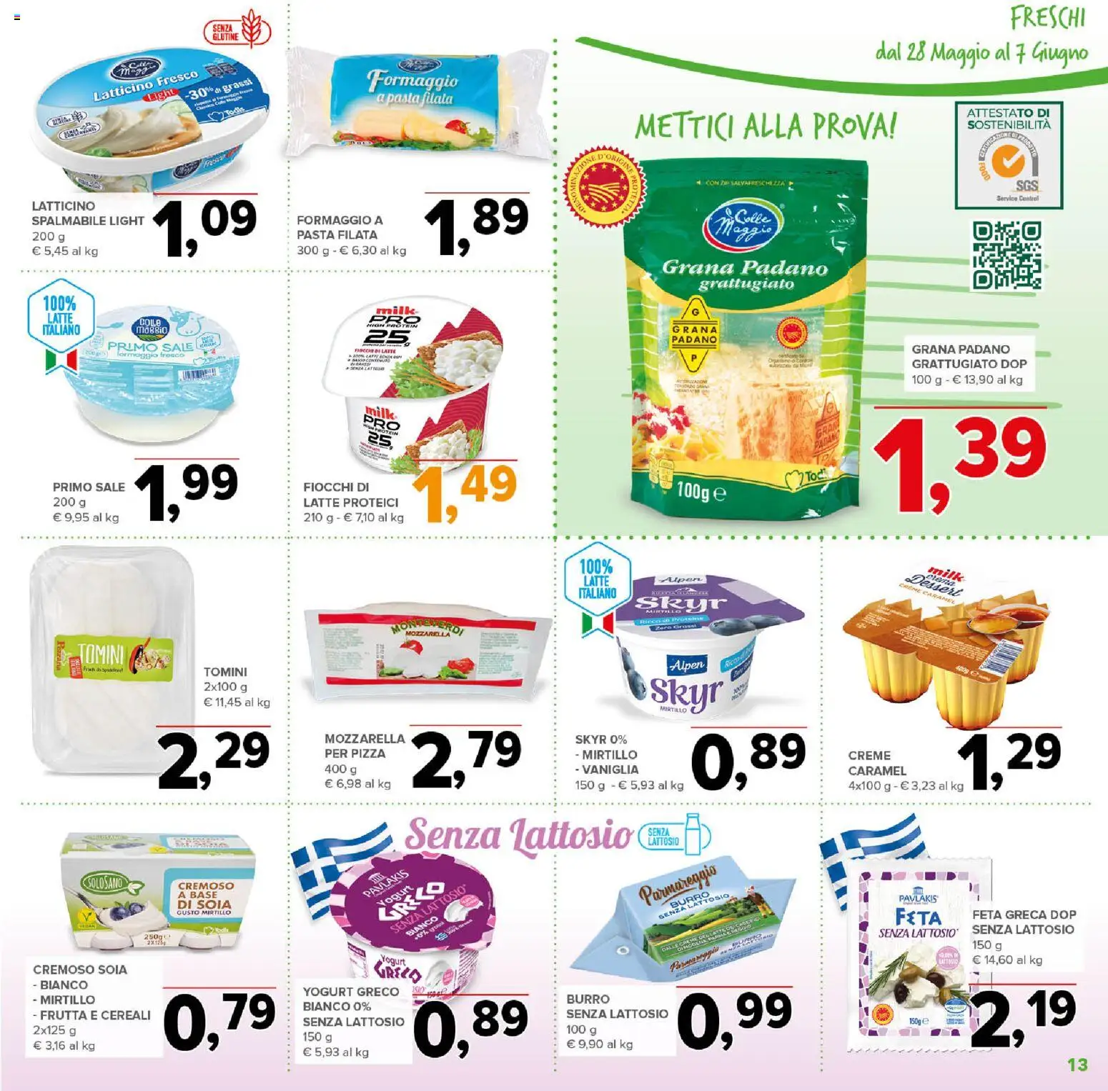 Volantino Todis del 28.05.2026 | Pagina: 13 | Prodotti: Sale, Mozzarella, Burro, Feta