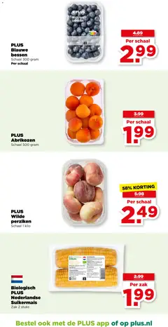 PLUS Abrikozen, Schaal 500 gram - Voorbeeld van een folder van Plus, geldig van 24-06-2026 | Pagina: 34 | Producten: Rösti, Schaal, Zak, Perziken