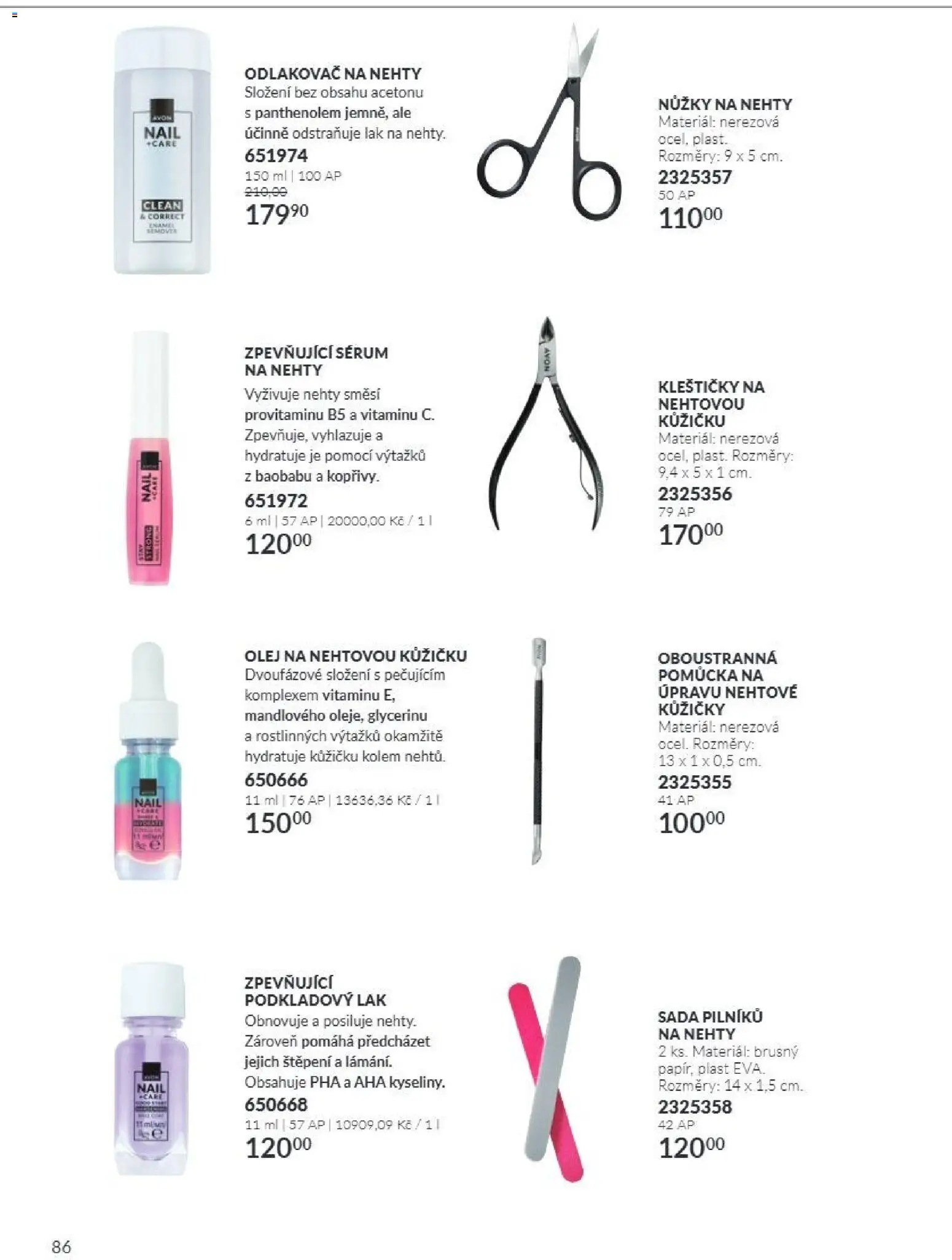 Avon Katalog 11/2026 od 01.11.2026 | Strana: 86 | Produkty: Olej, Nůžky, Sérum, Nehty