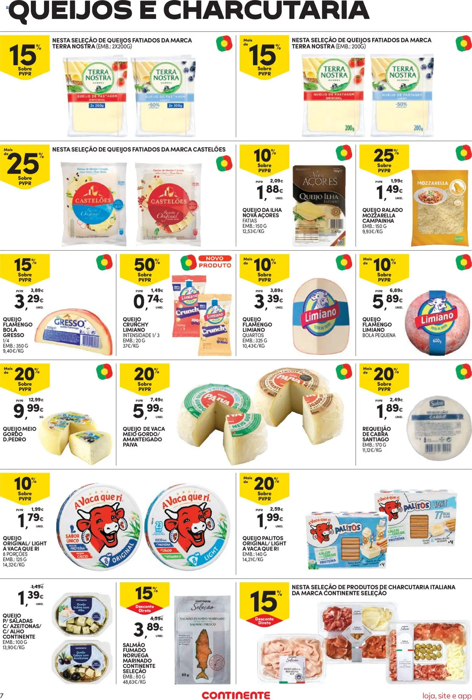 Continente Semanal Continente Bom Dia │ válido de 07/07/2026 | Página: 9 | Produtos: Cálcio, Salmão, Saladas, Queijo