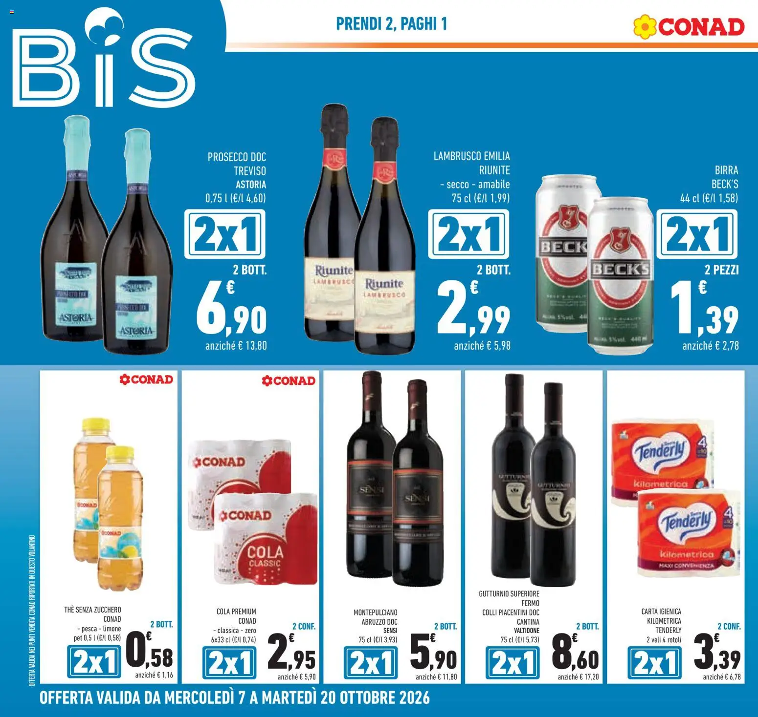 Volantino Conad del 07/10/2026 | Pagina: 16 | Prodotti: Carta igienica, Prosecco, Limone, Lambrusco