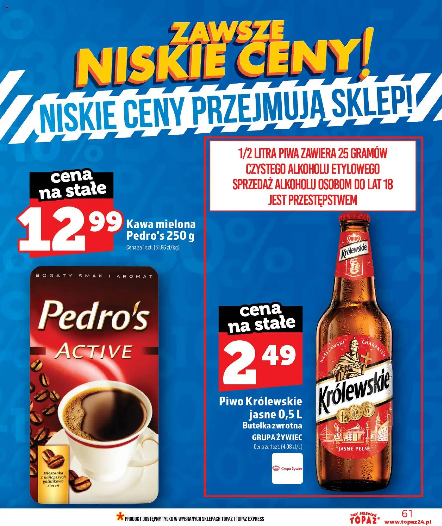 Topaz gazetka - MAZ od 18.06.2026 | Strona: 61 | Produkty: Kawa, Piwo