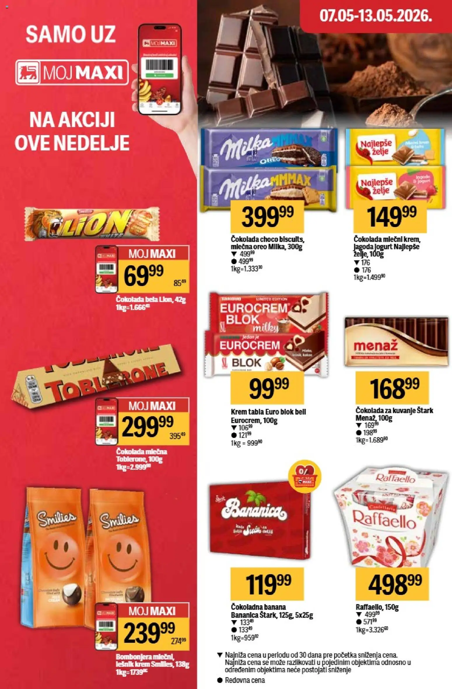 Maxi katalog - važi od 07.05.2026 | Strana: 26 | Proizvode: Banana, Bombonjera, Oreo, Eurocrem