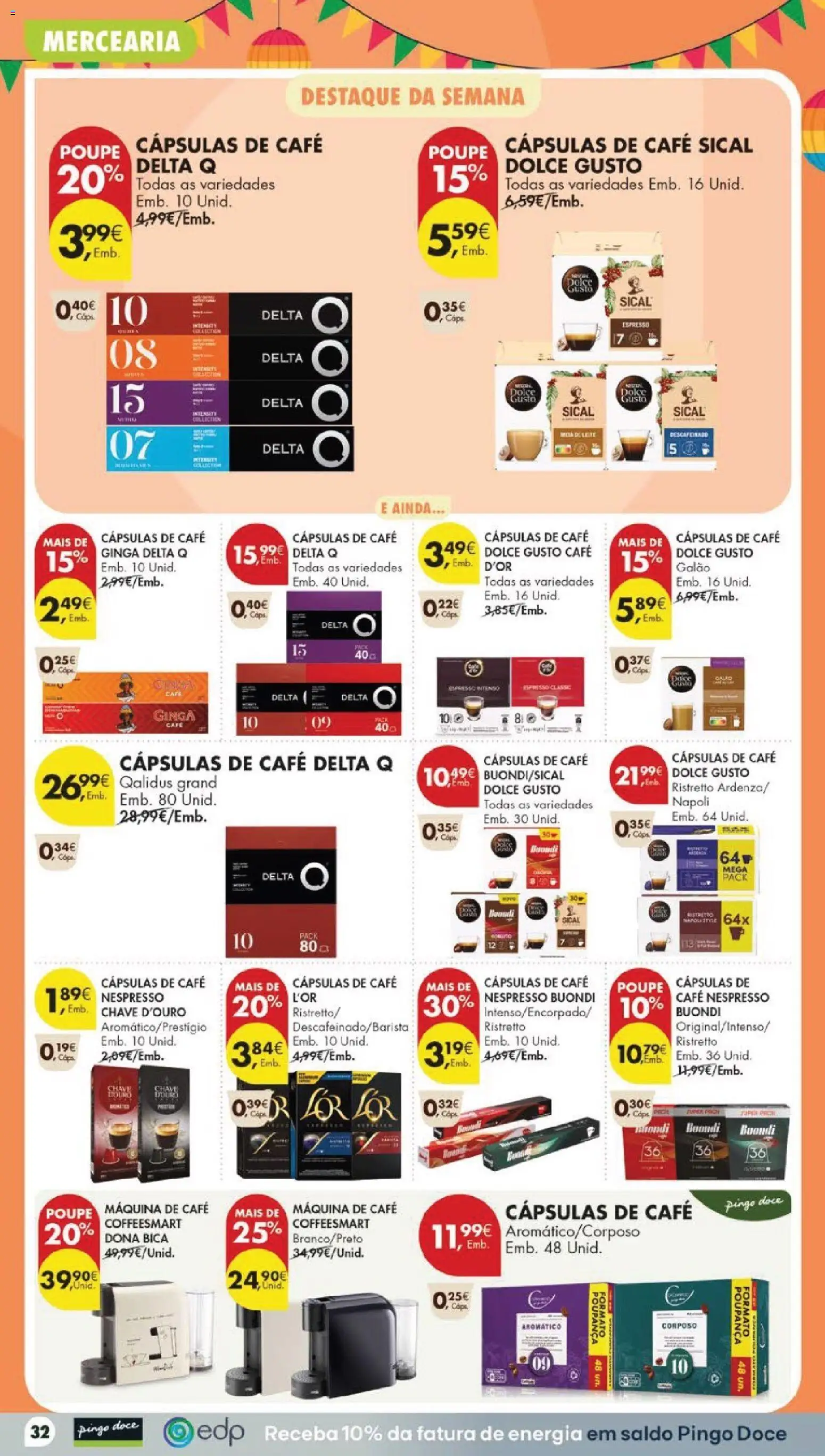 Pingo Doce folheto │ válido de 09.06.2026 | Página: 34 | Produtos: Máquina de café, Delta q, Nespresso, Dolce gusto