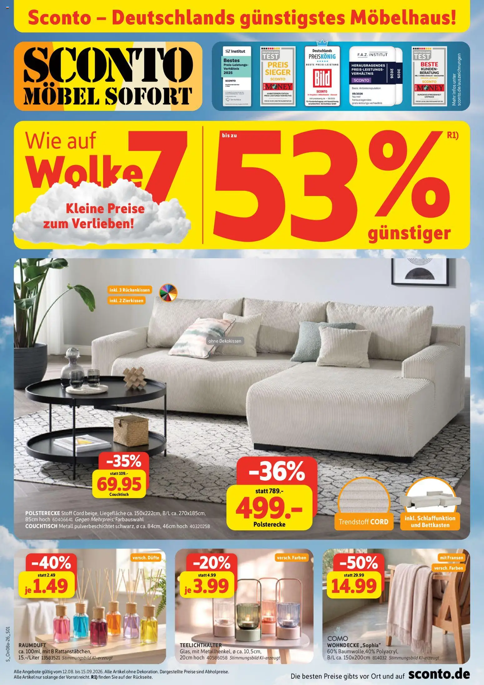 Sconto Prospekt – gültig ab 12.08.2026 | Seite: 1 | Produkte: Couchtisch