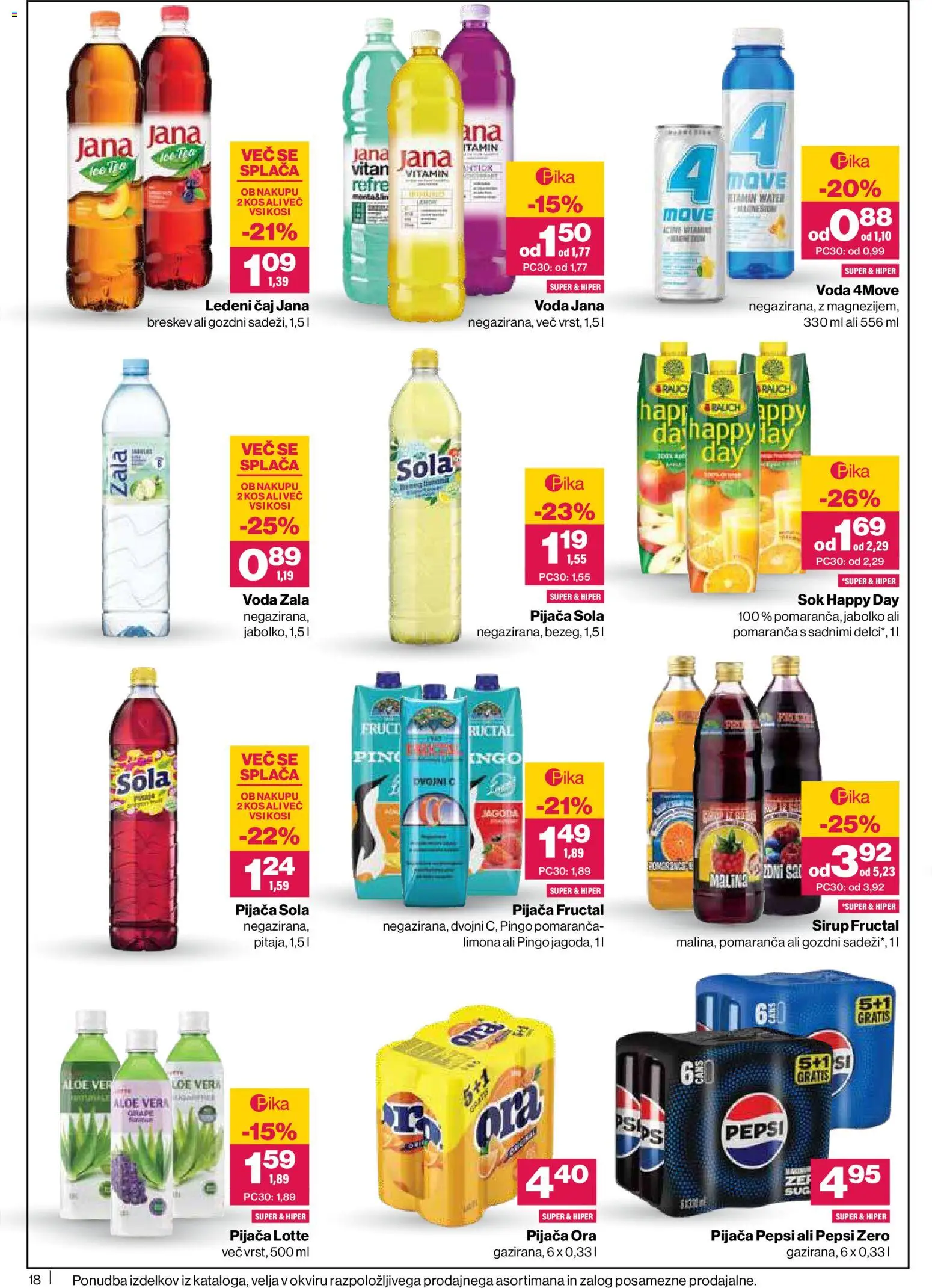 Novi Mercator katalog ponudbe – veljaven od 26.06.2026 | Stran: 18 | Izdelki: Sirup, Ledeni čaj, Caj, Breskev