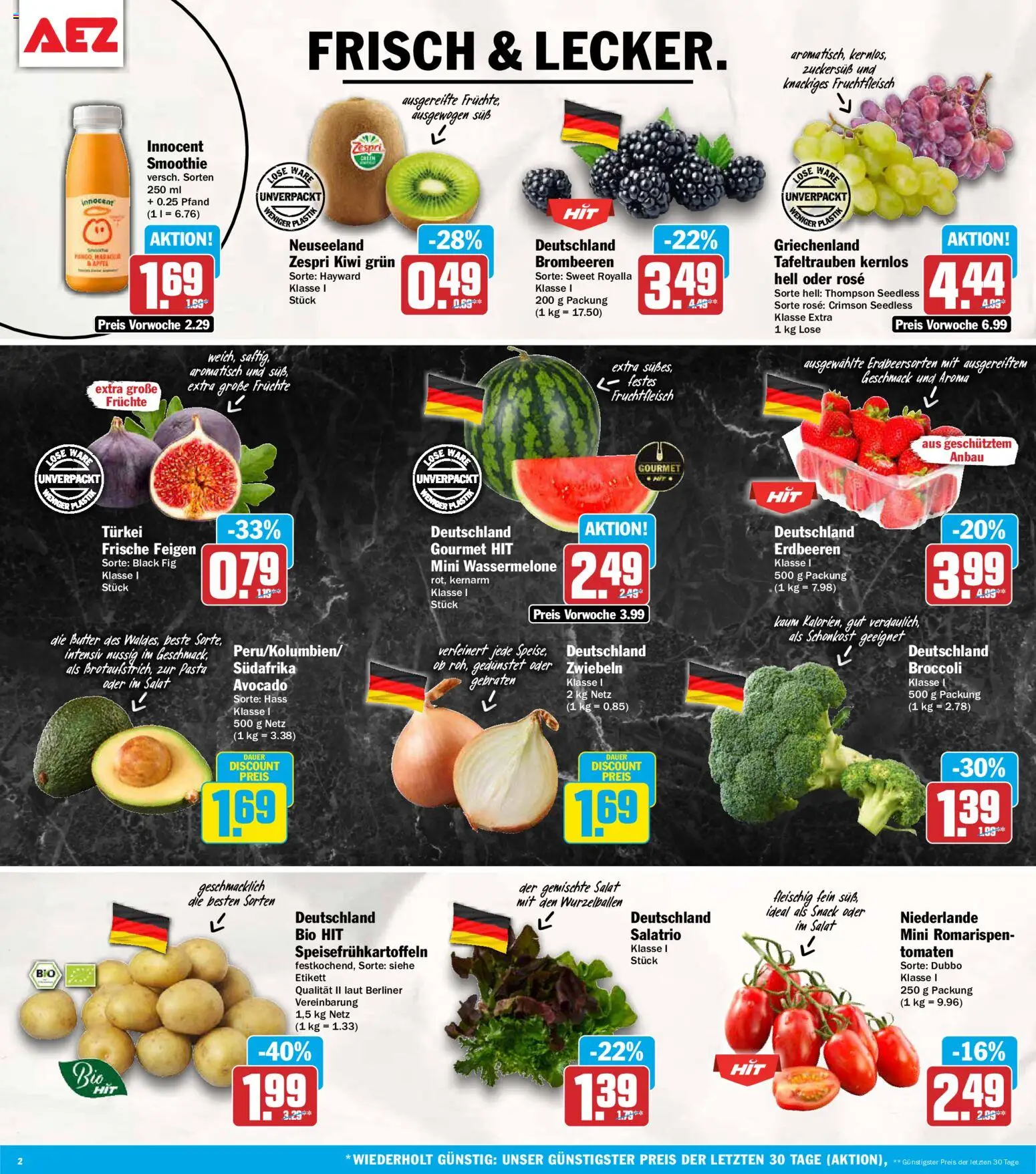 AEZ Prospekt – gültig ab 24.08.2026 | Seite: 2 | Produkte: Berliner, Tomaten, Mango, Erdbeeren