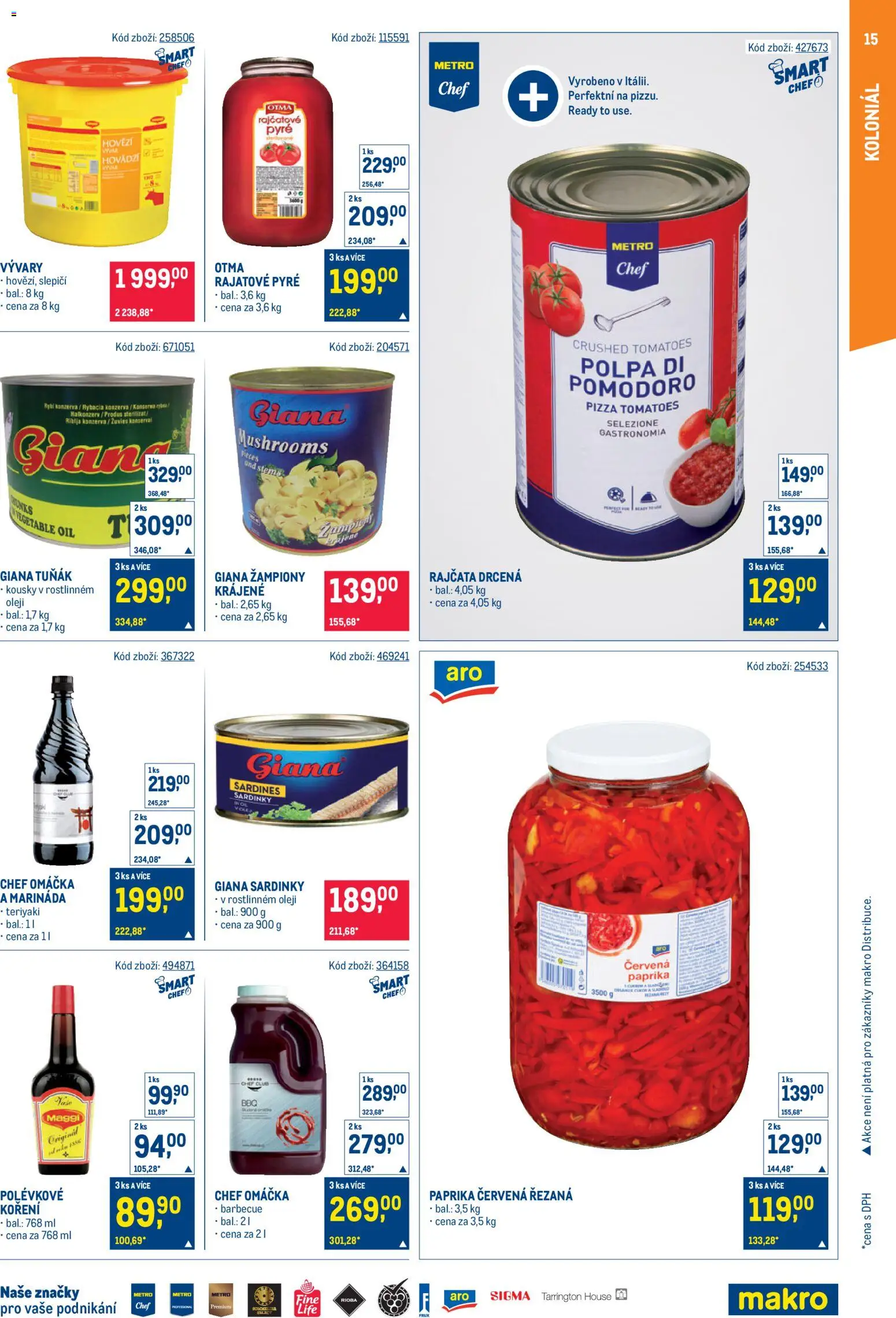 Makro leták - Gastronomie od 09.09.2026 | Strana: 15 | Produkty: Tuňák, Žampiony, Koření, Marináda